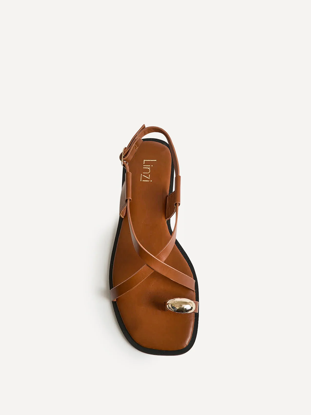 Mist Tan Toe Ring Flat Sandals - Image 4