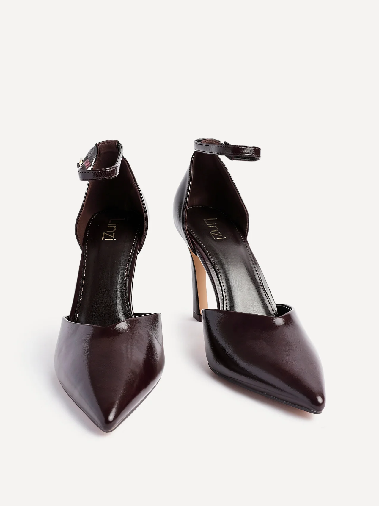 Moira Brown Faux Leather V Cut Court Heelsv - Image 3