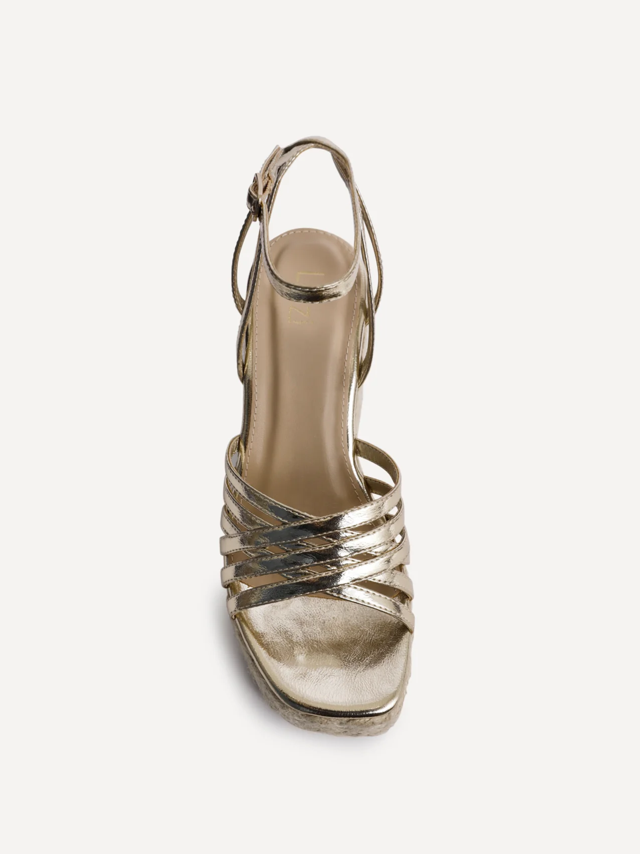 Moment Gold Faux Leather Wedge Sandals - Image 4