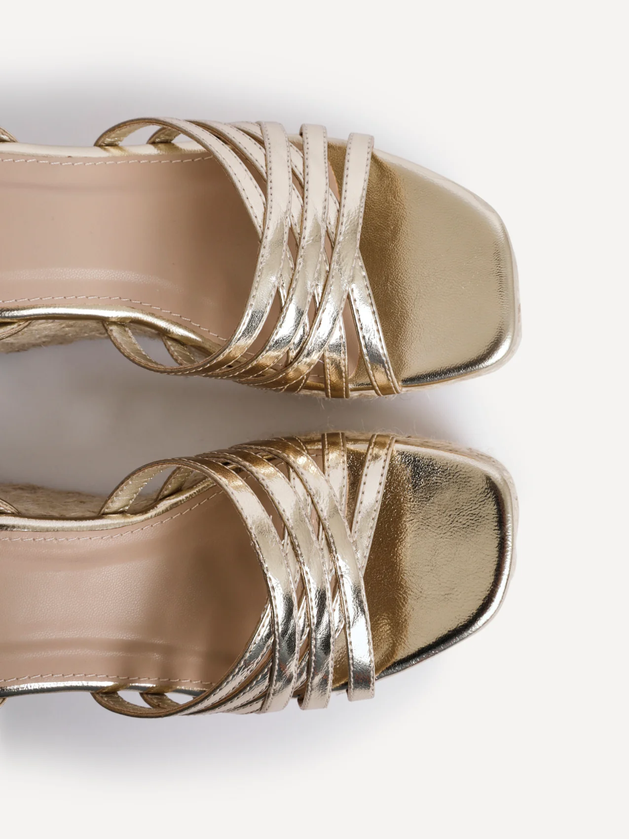 Moment Gold Faux Leather Wedge Sandals - Image 5