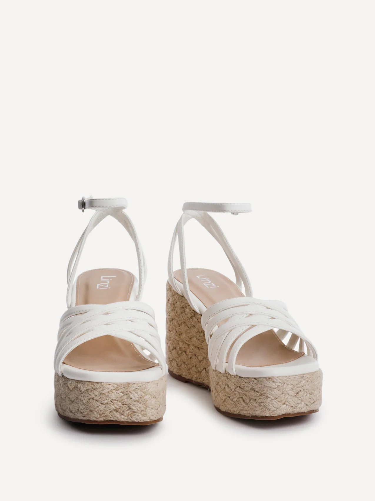 Moment White Faux Leather Wedge Sandals - Image 3