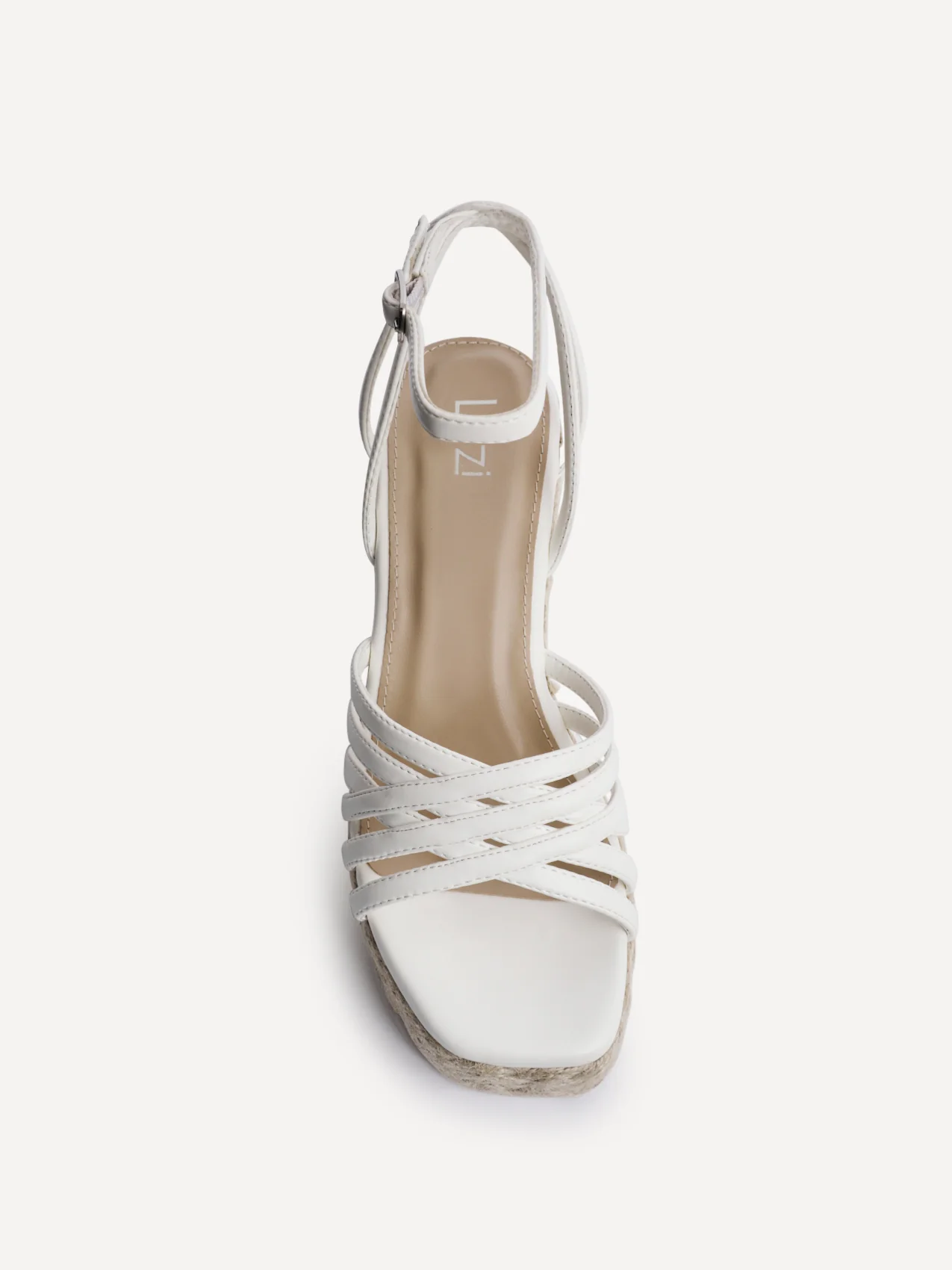 Moment White Faux Leather Wedge Sandals - Image 4