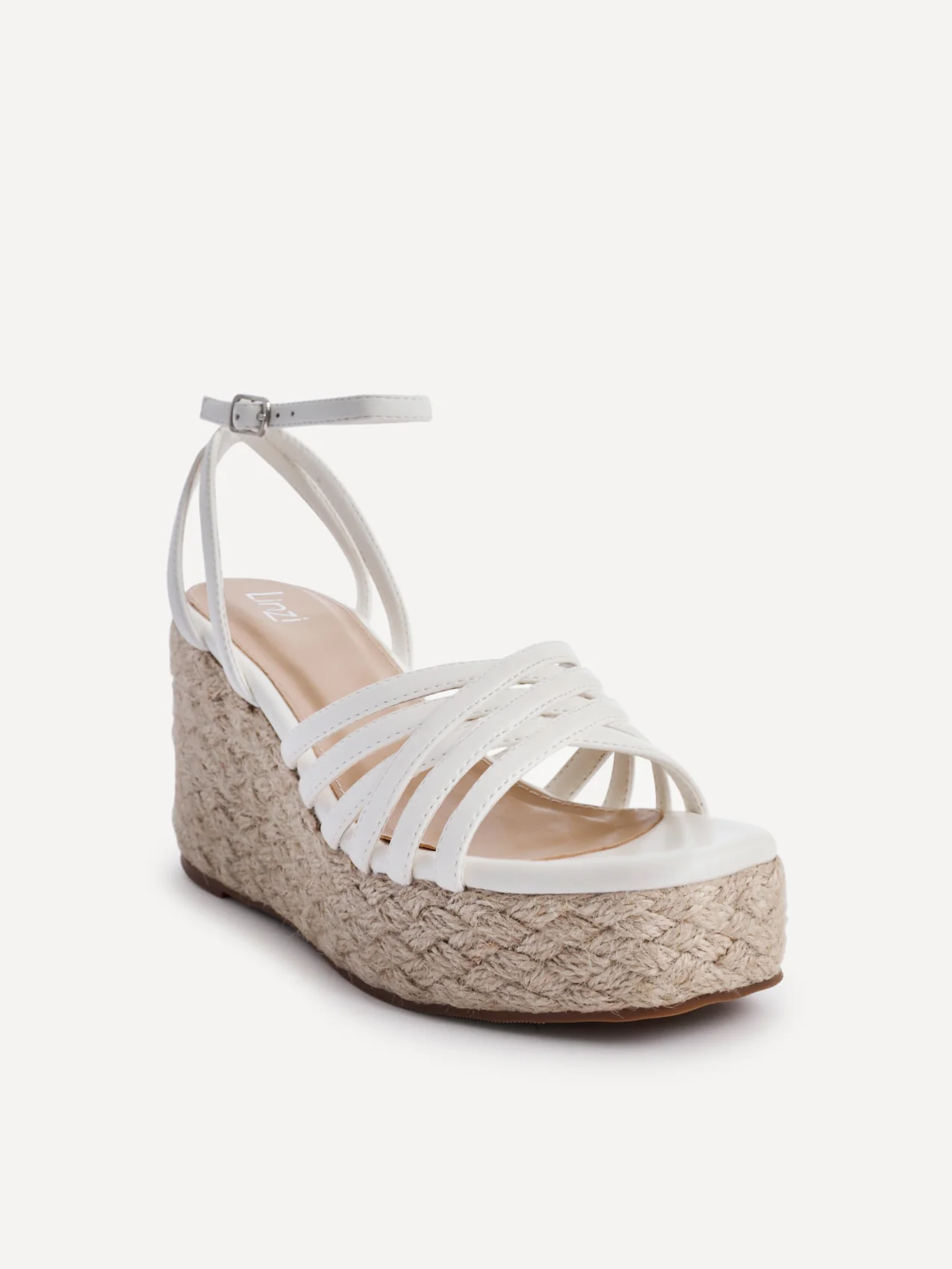 Moment White Faux Leather Wedge Sandals - Image 5