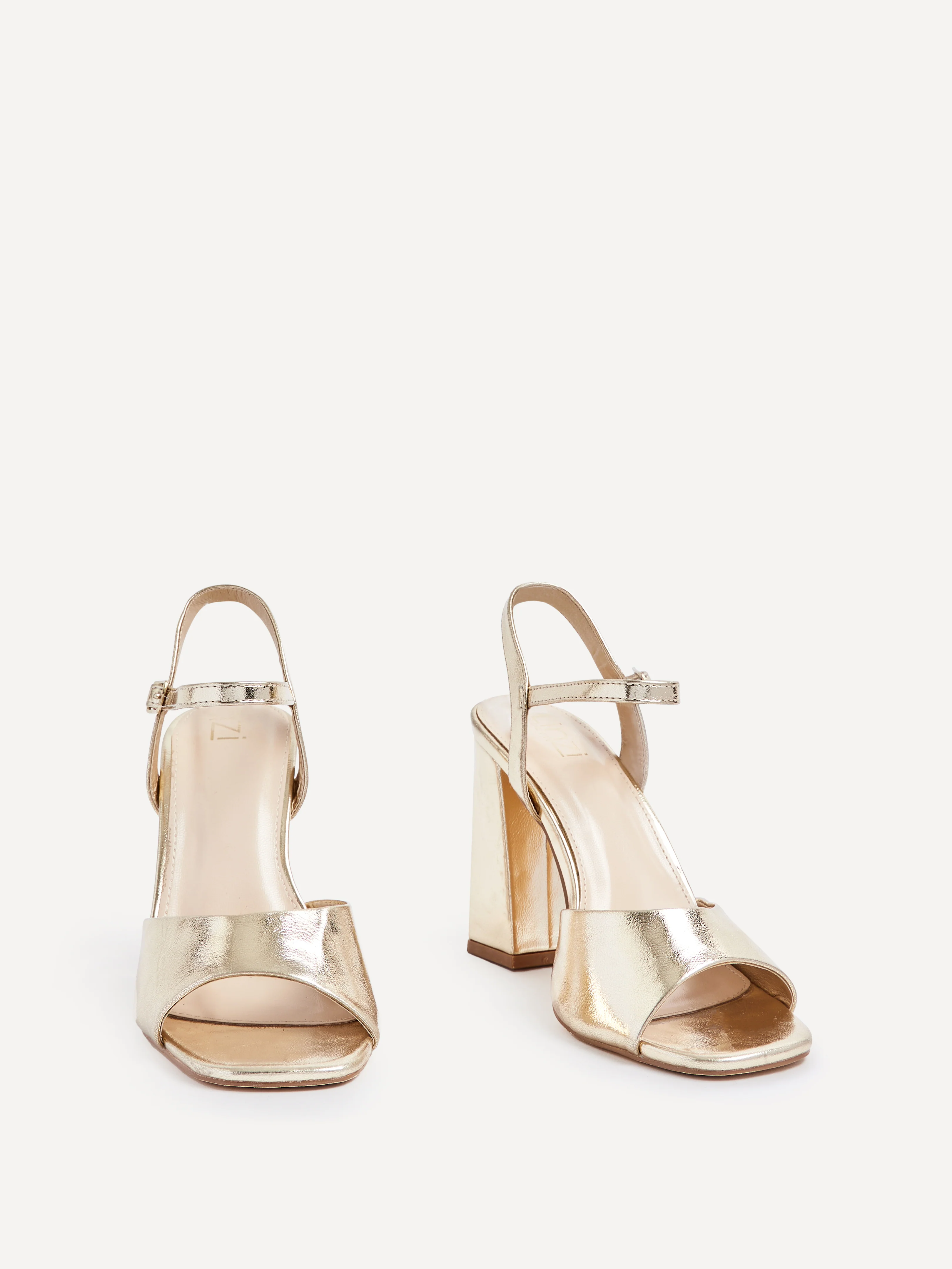 Monroe Wide Fit Gold Block Heels - Image 3