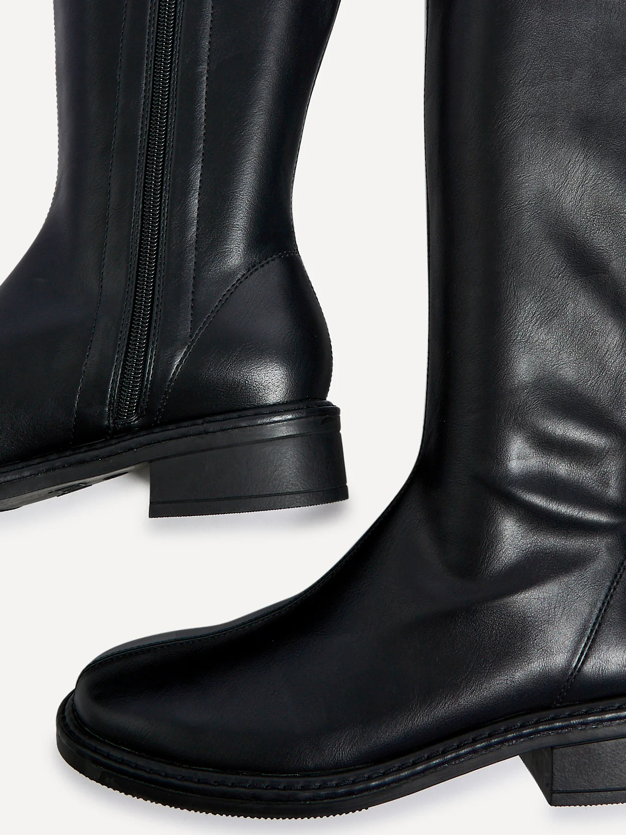 Nadine Black Faux Leather Long Boots - Image 5