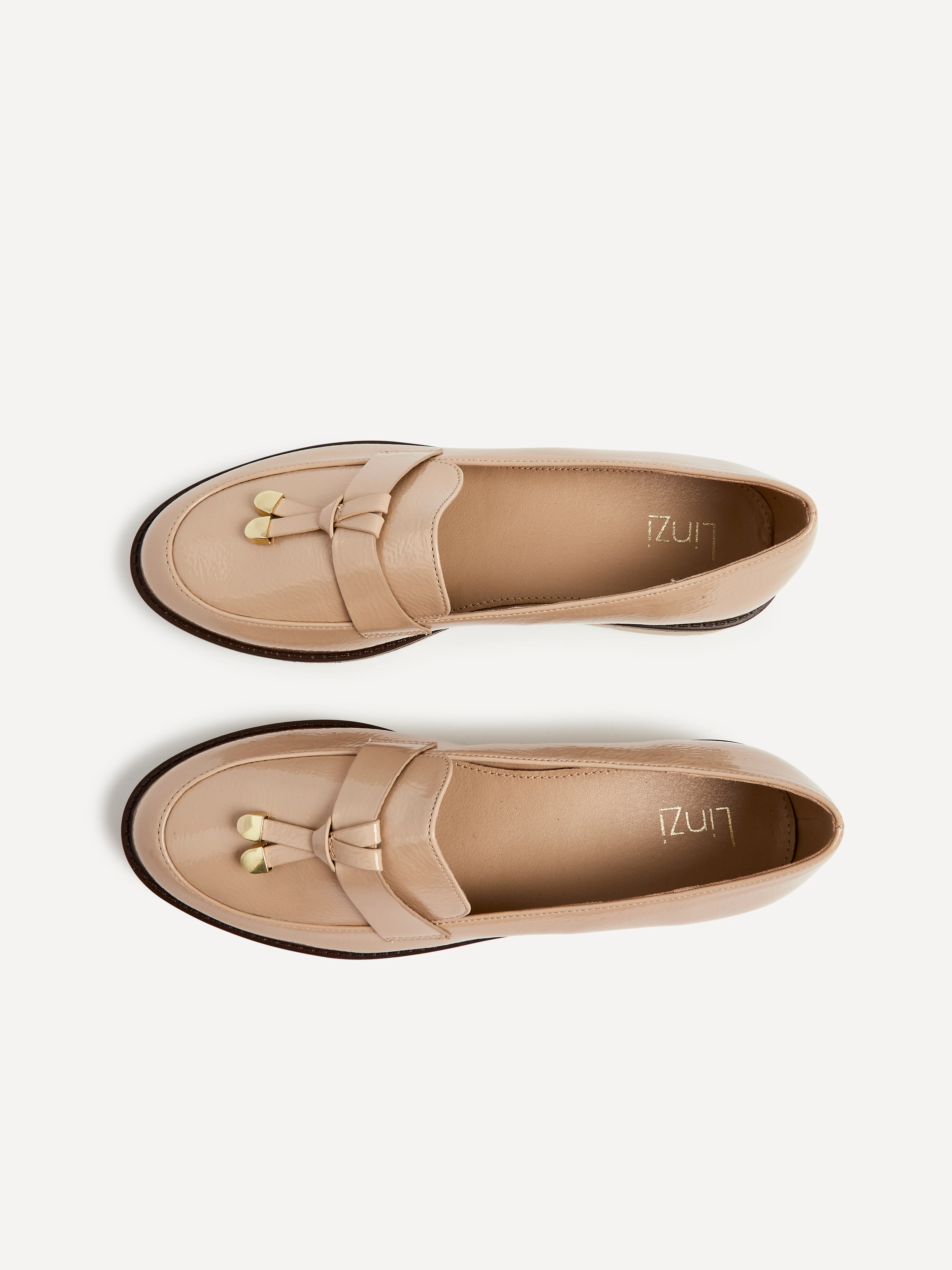 Nancy Mocha Patent Faux Leather Loafers - Image 5