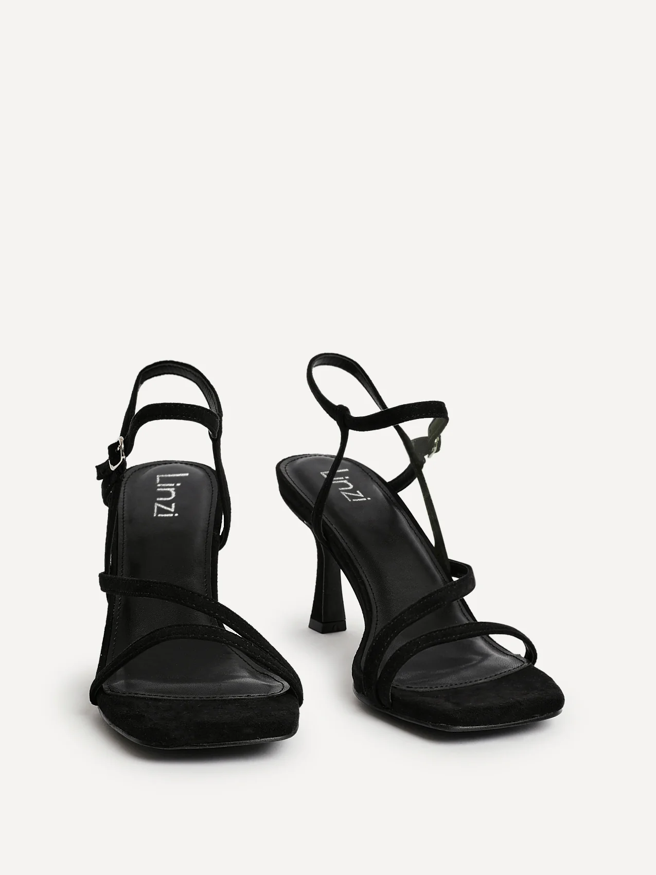 Nicole Black Faux Suede Strappy Heels - Image 3