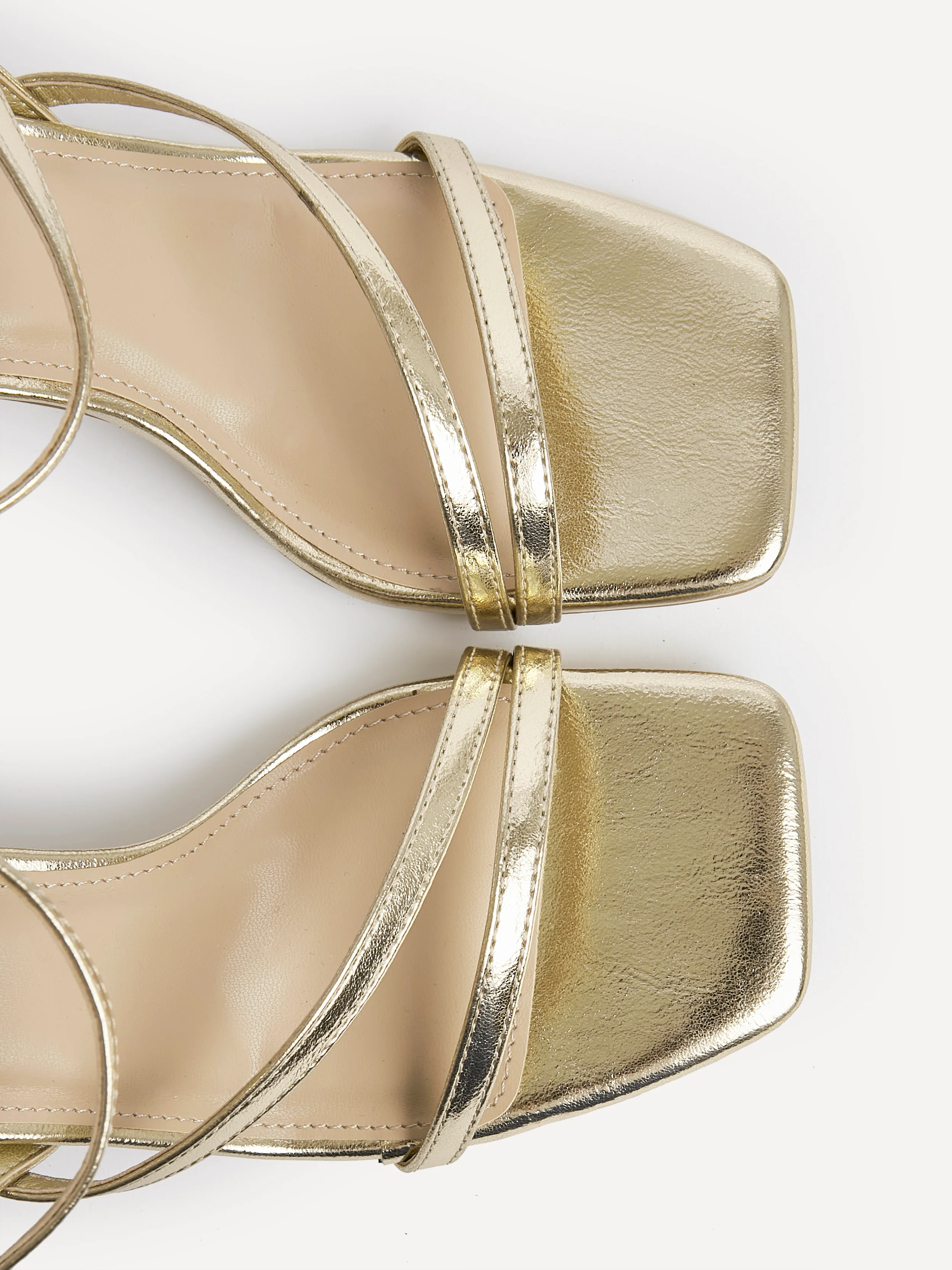 Nicole Gold Strappy Heels - Image 4