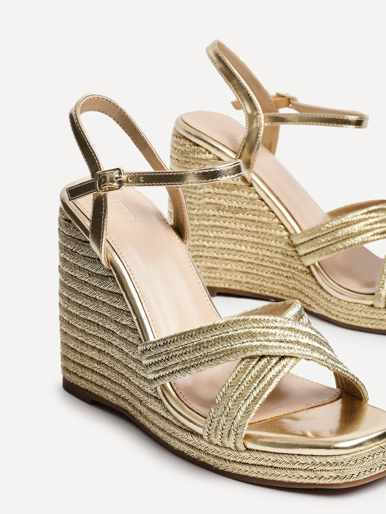 Nikki Gold Crossover Rope Wedges - Image 5