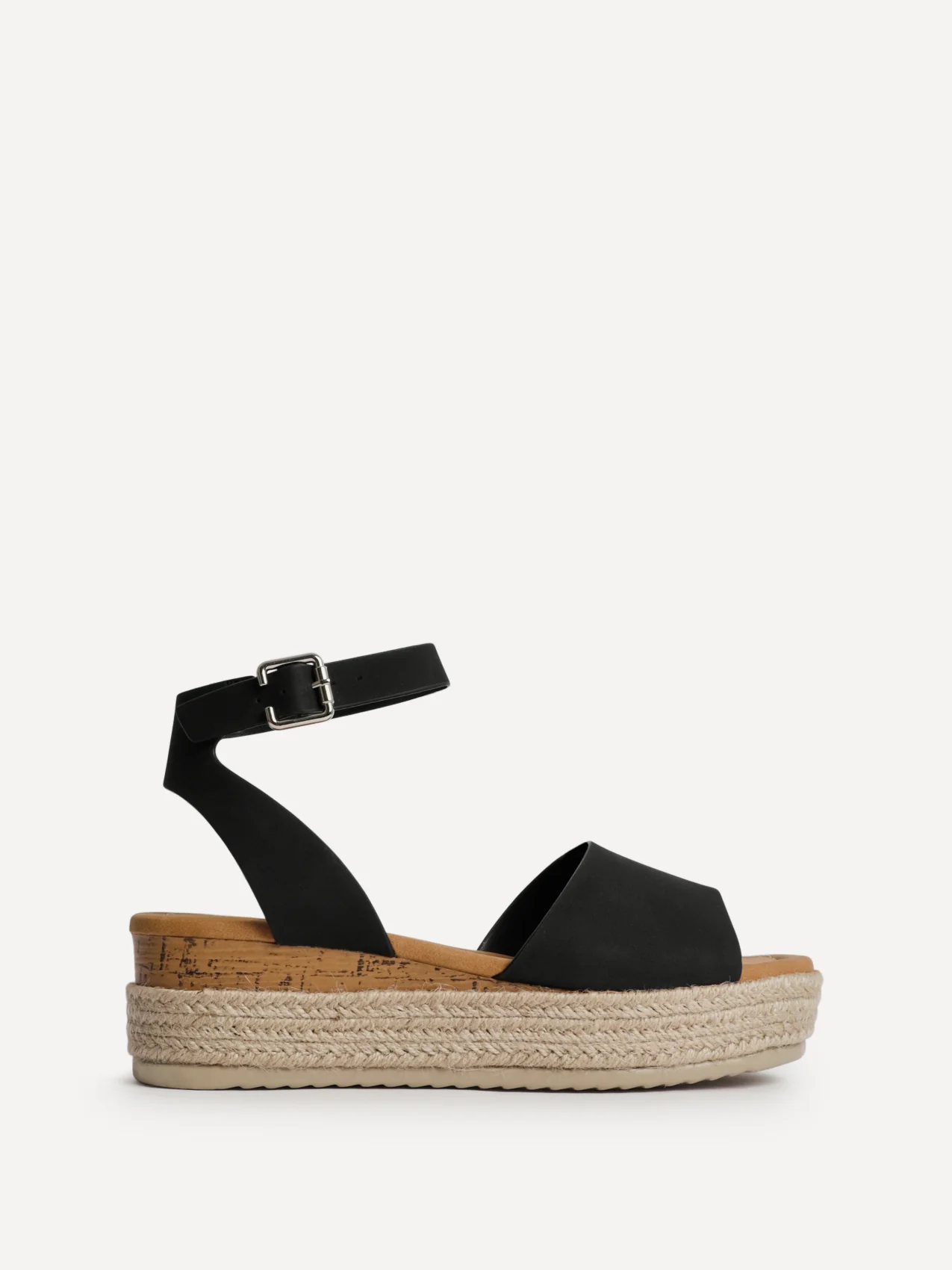 Nirvana Black Nubuck Flatform Sandals - Image 2