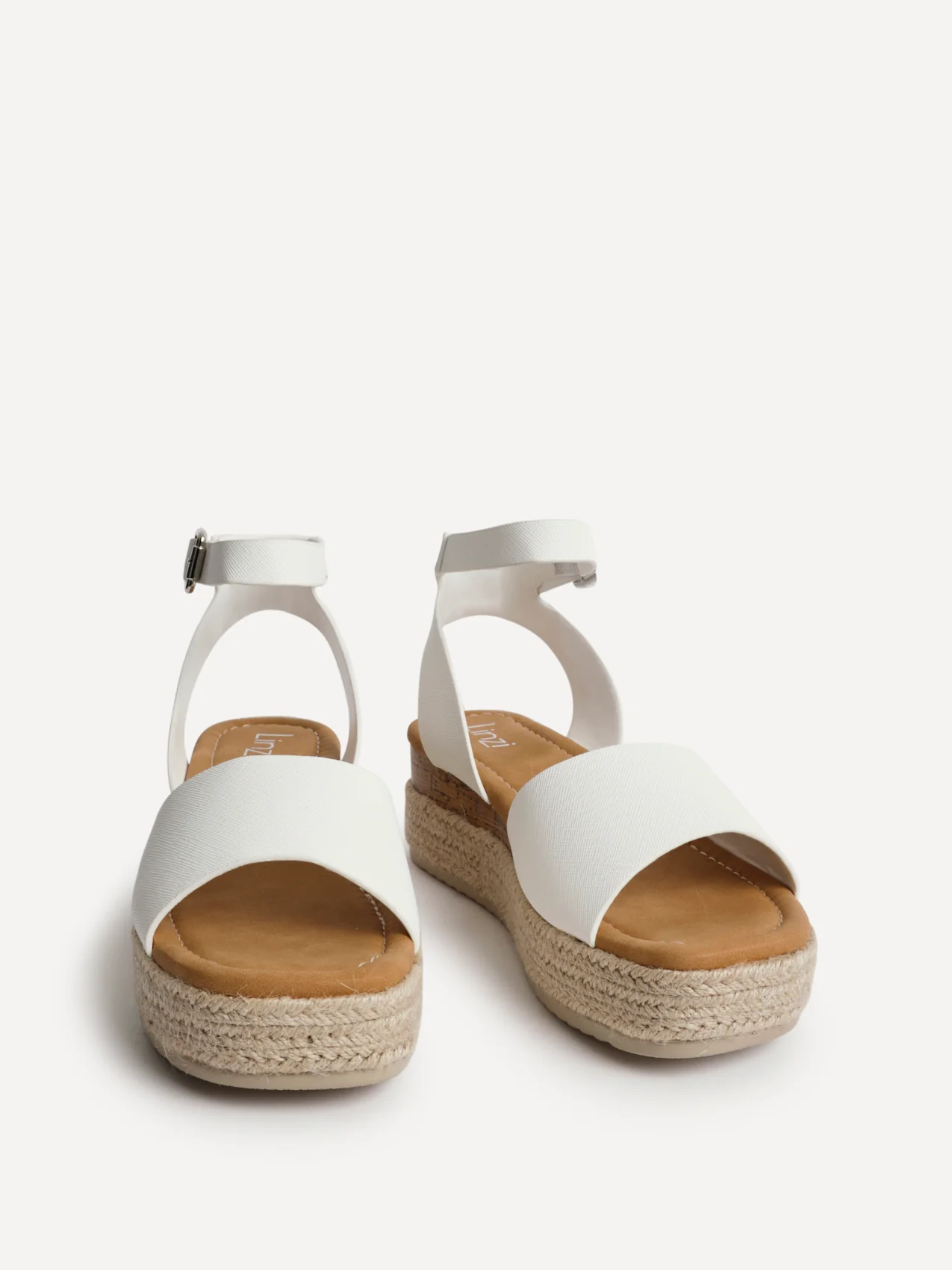 Nirvana White Nubuck Flatform Sandals - Image 3
