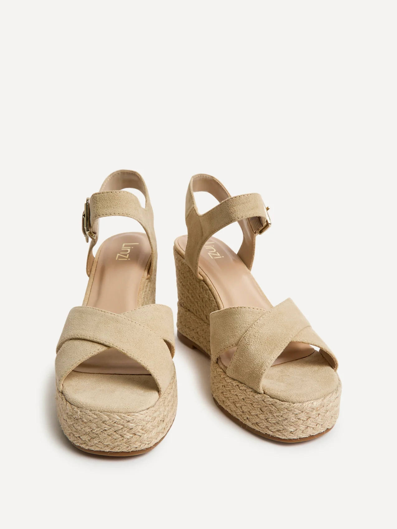 Noah Nude Crossover Wedge Sandals - Image 3
