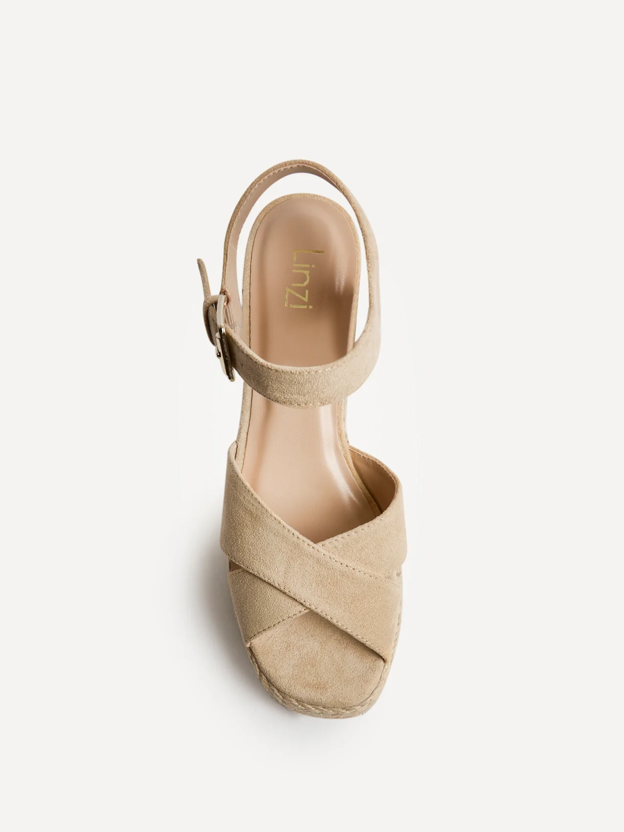 Noah Nude Crossover Wedge Sandals - Image 4
