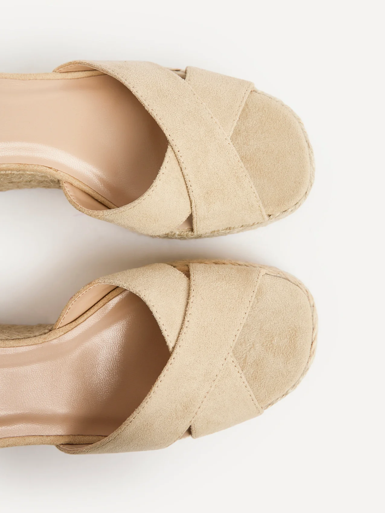 Noah Nude Crossover Wedge Sandals - Image 5