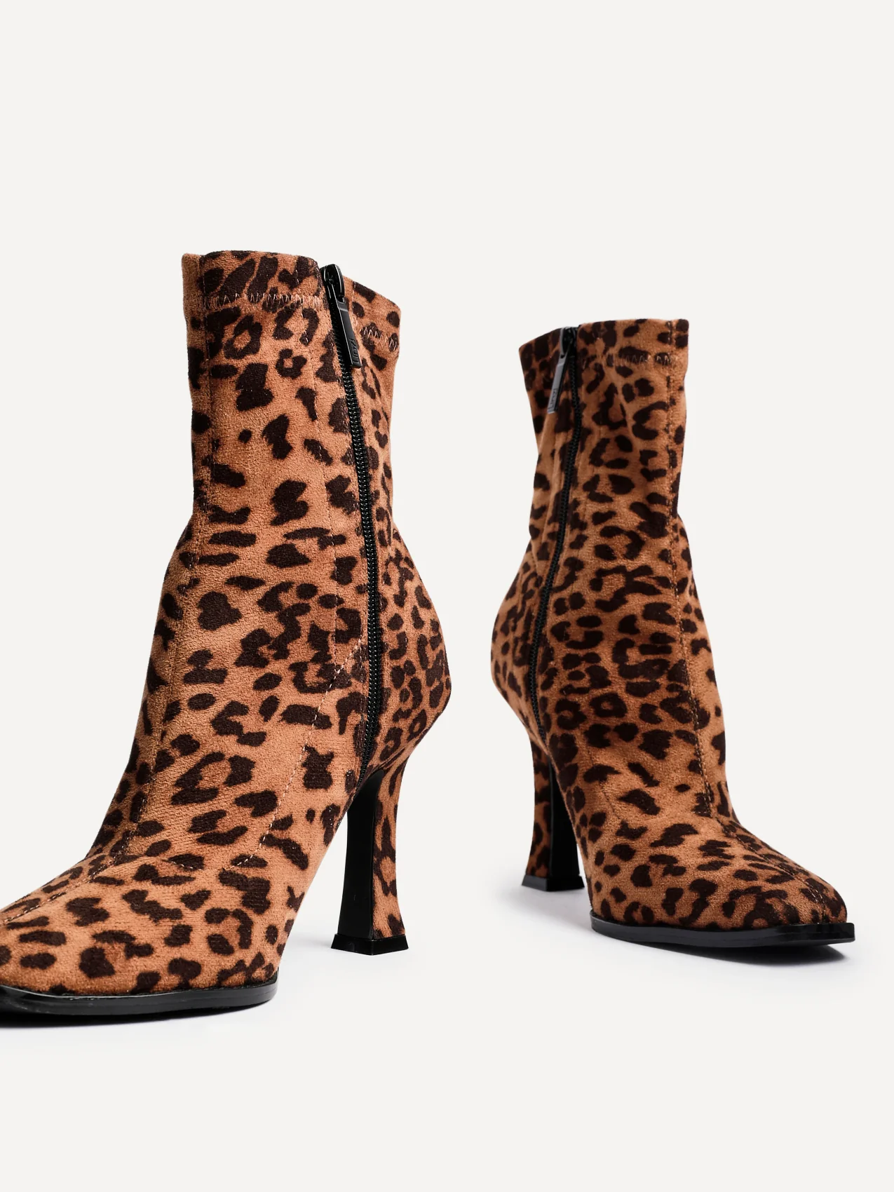 Noelle Leopard Heeled Sock Boots - Image 4