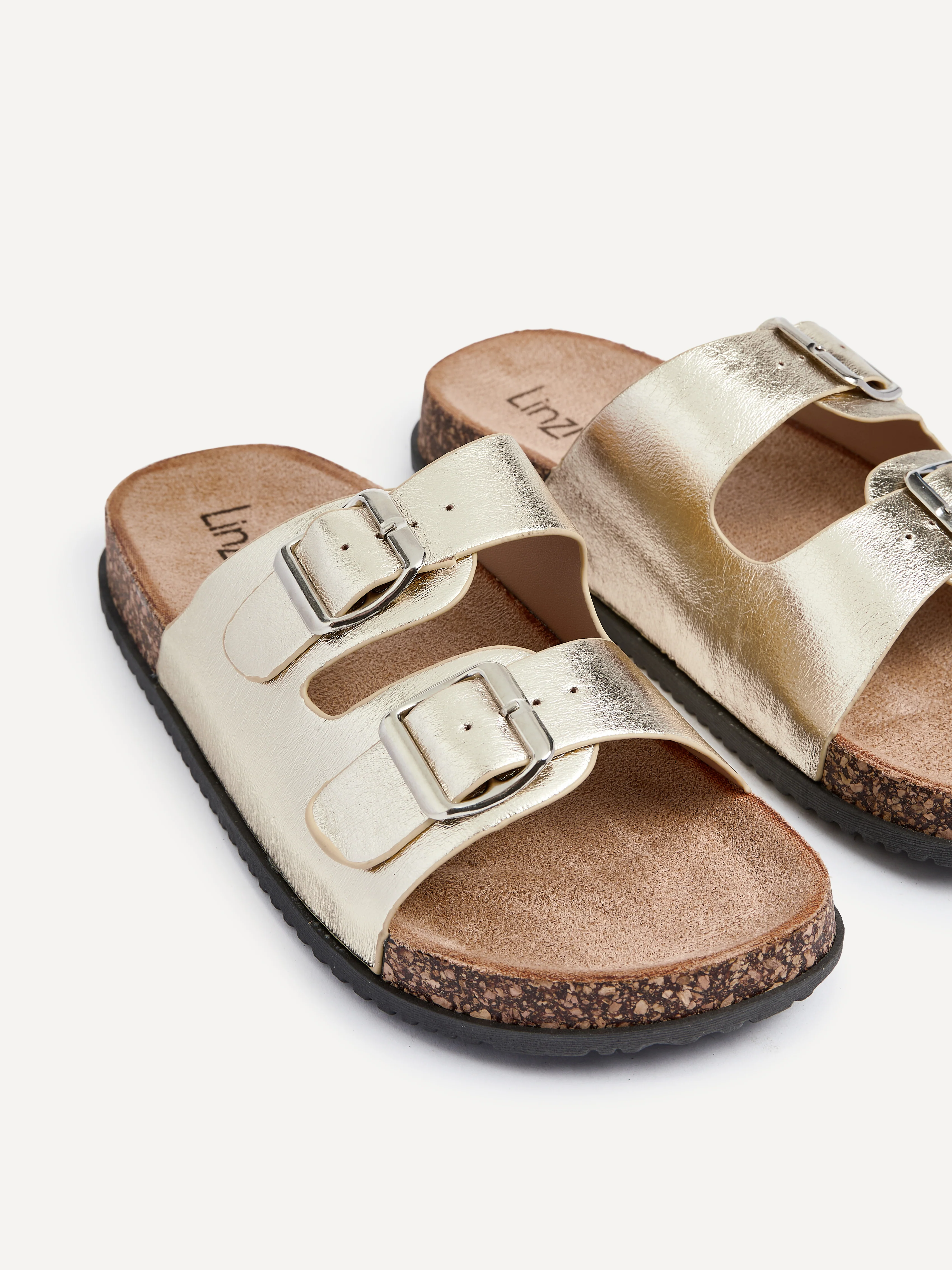 Northcote Gold Double Buckle Sandals - Image 4