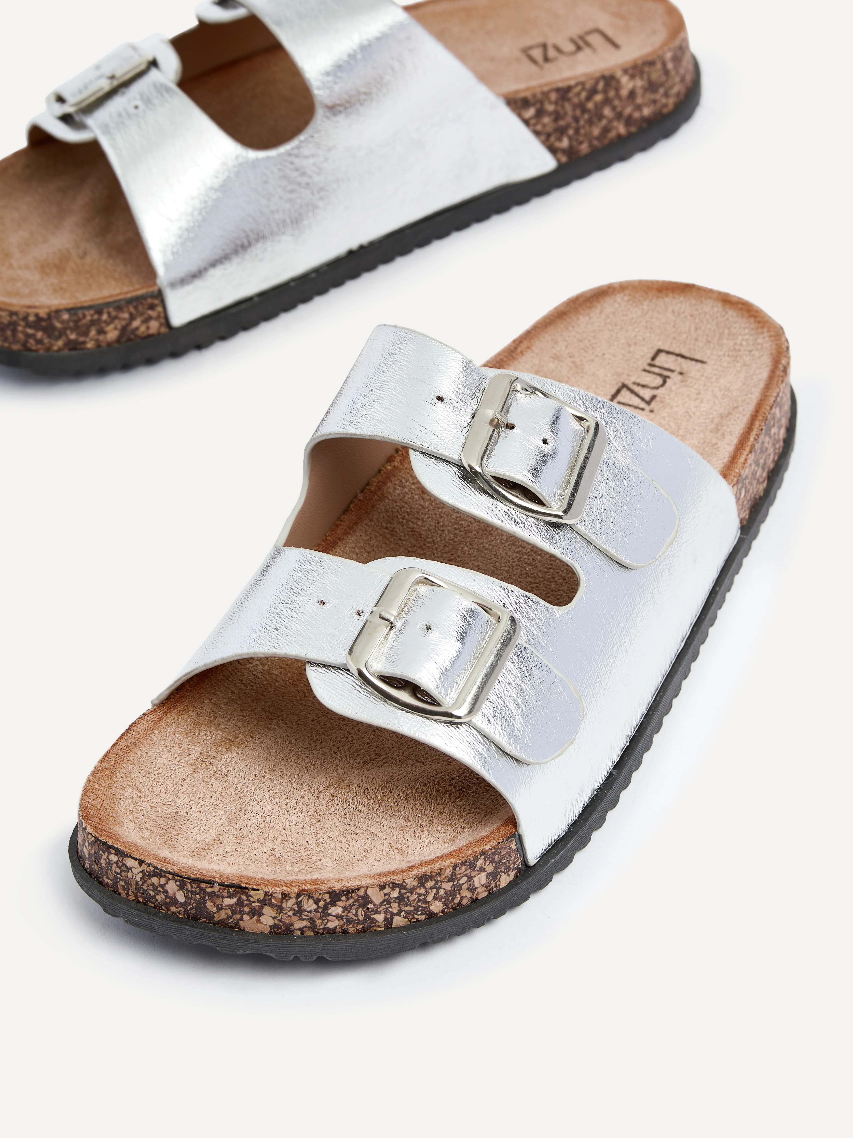 Northcote Silver Double Buckle Sandals - Image 5