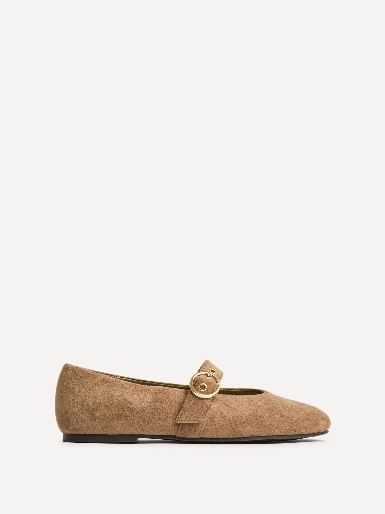 Nova Wide Fit Taupe Mary Jane Flats - Image 2