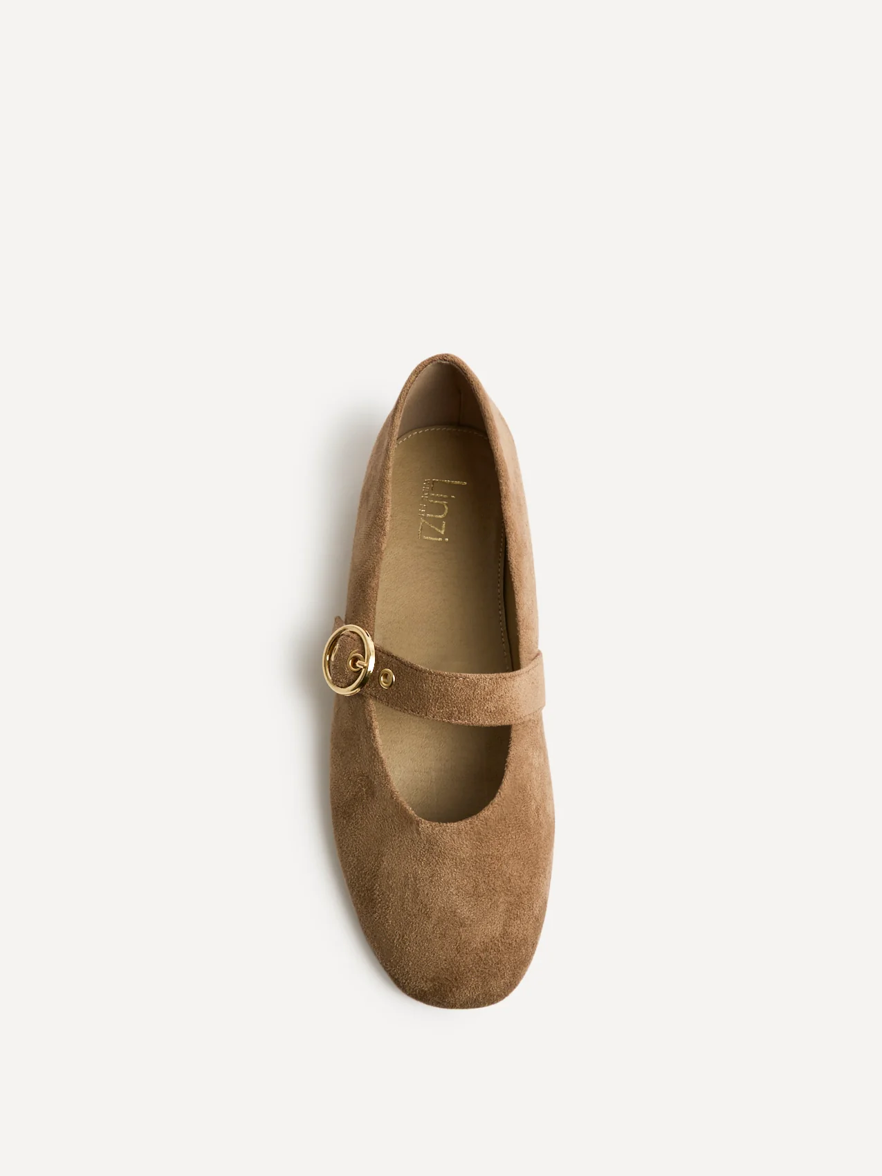 Nova Wide Fit Taupe Mary Jane Flats - Image 4