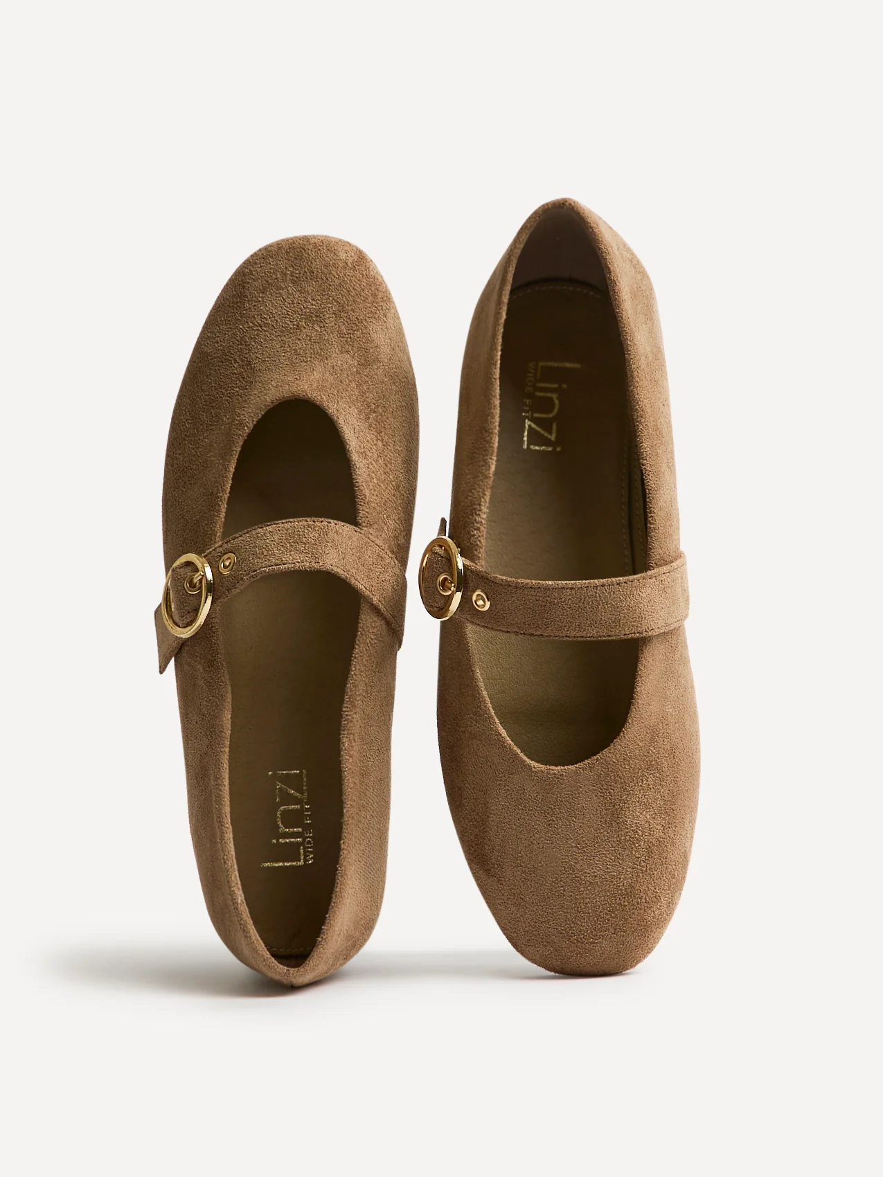 Nova Wide Fit Taupe Mary Jane Flats - Image 5