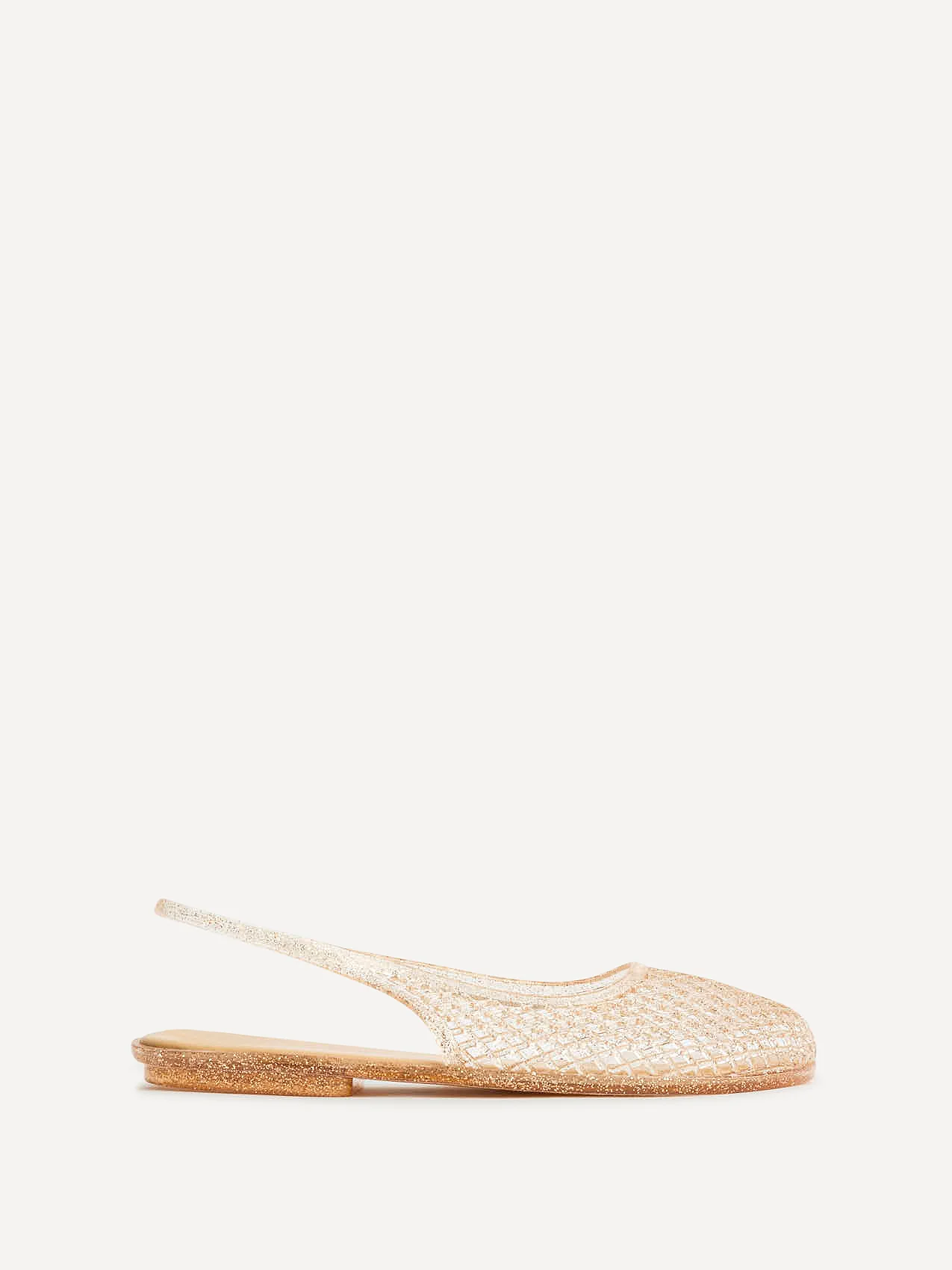 Oceana Nude Glitter Jelly Sling Back Sandals - Image 2