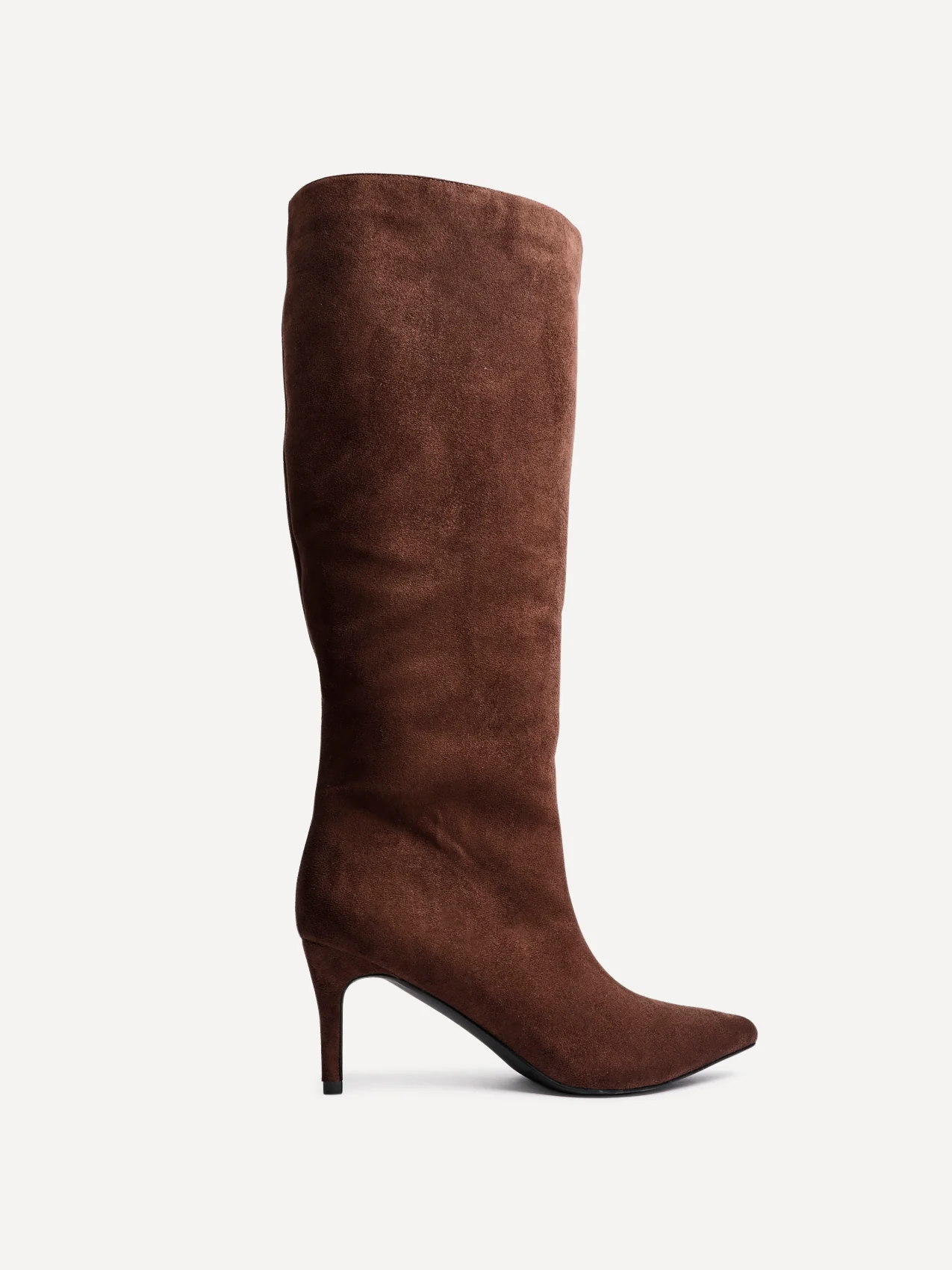 Onyx Brown Faux Suede Long Heeled Boots - Image 2