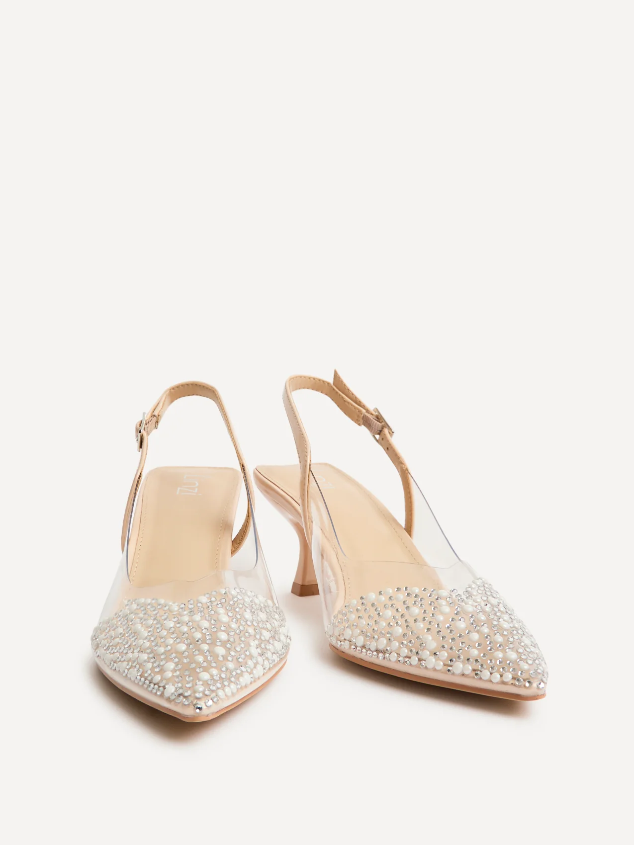 Opal Nude Perspex Embellished Court Heels - Image 3