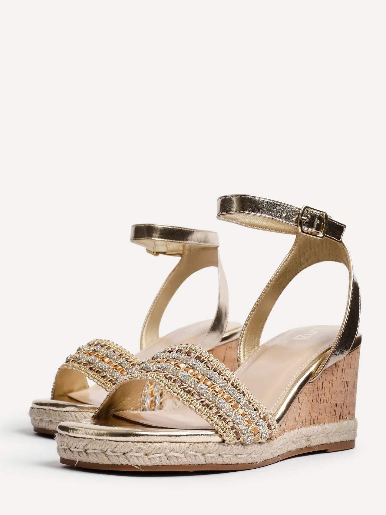Ophelia Gold Cork Wedges - Image 3