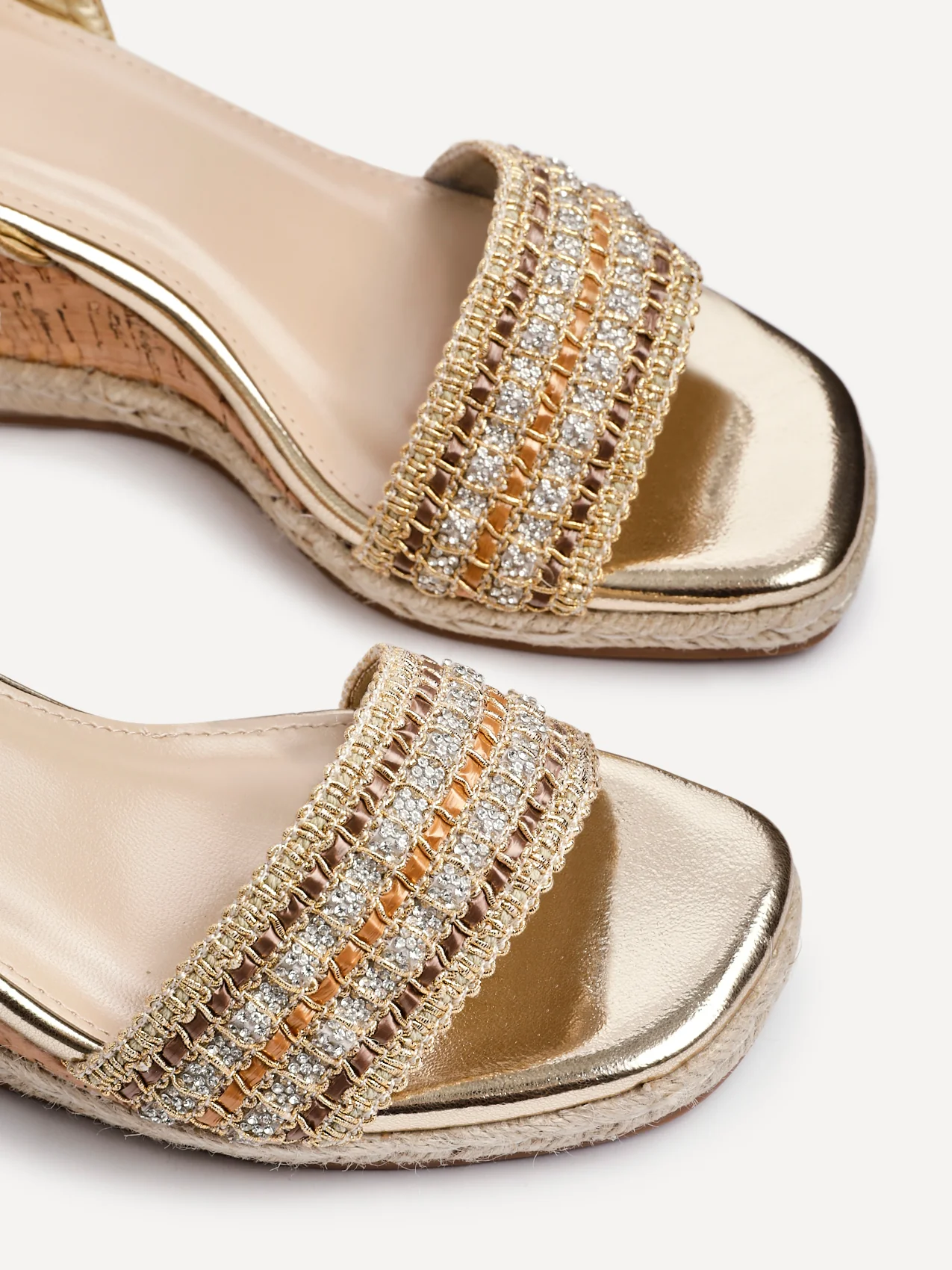 Ophelia Gold Cork Wedges - Image 4