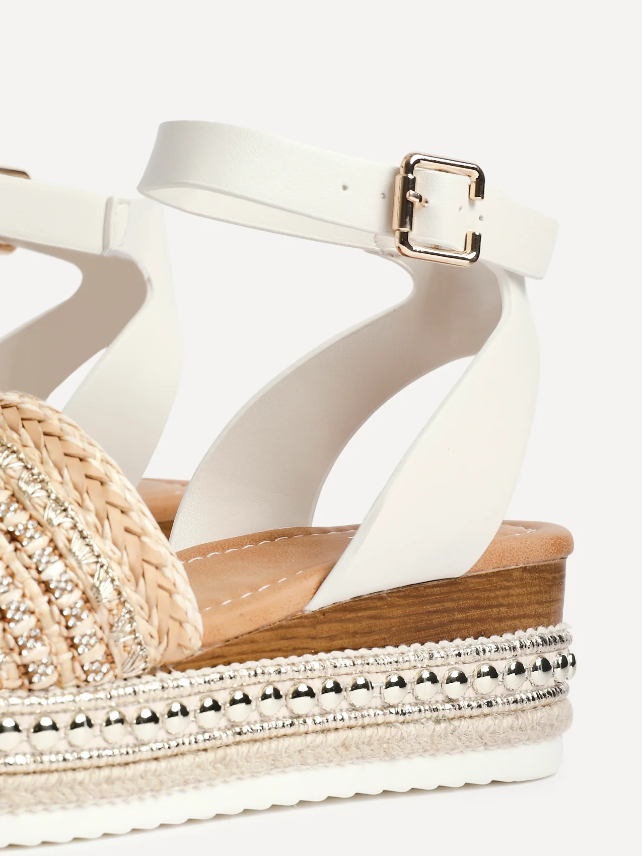 Opulant Gold Espadrille Flatform Sandals - Image 5