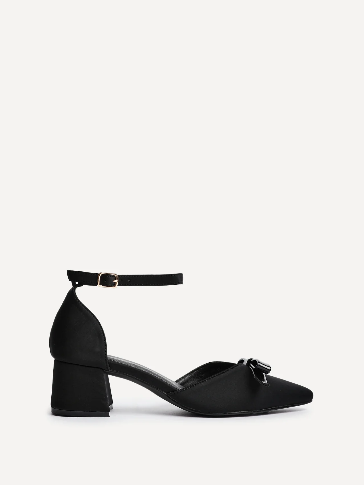 Orla Black Scuba Bow Detail Court Heels - Image 2