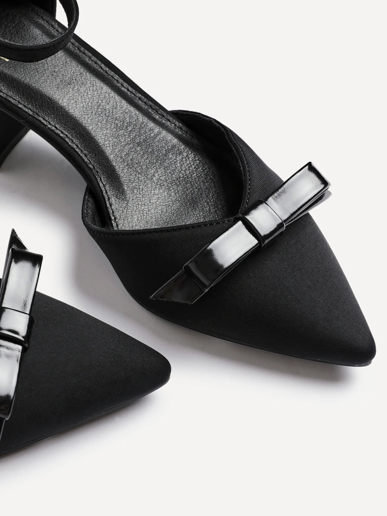 Orla Black Scuba Bow Detail Court Heels - Image 5