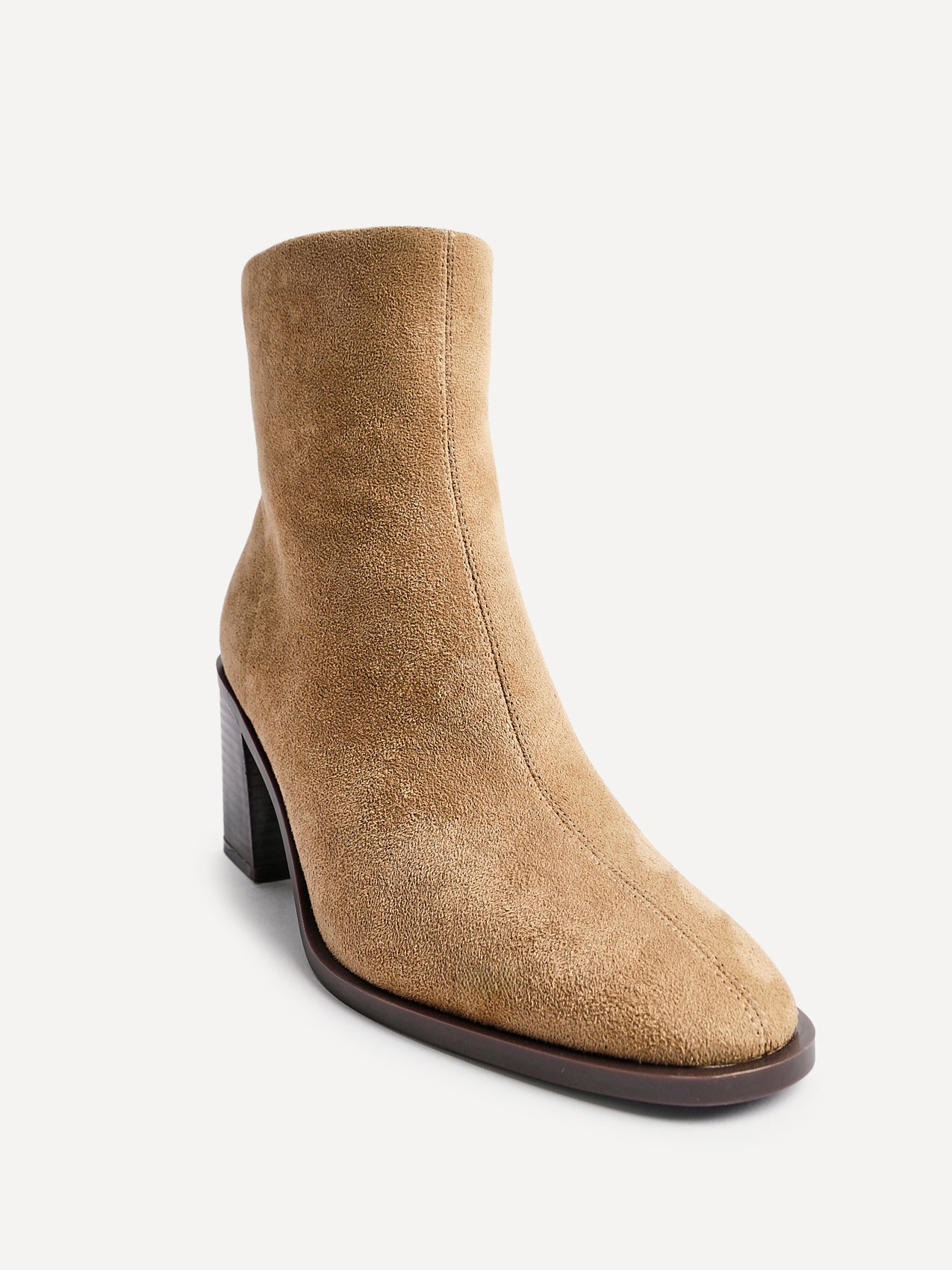 Orlando Beige Block Heeled Ankle Boots - Image 5