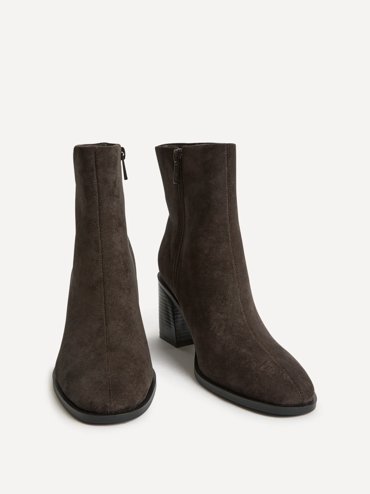 Orlando Grey Block Heeled Ankle Boots - Image 3