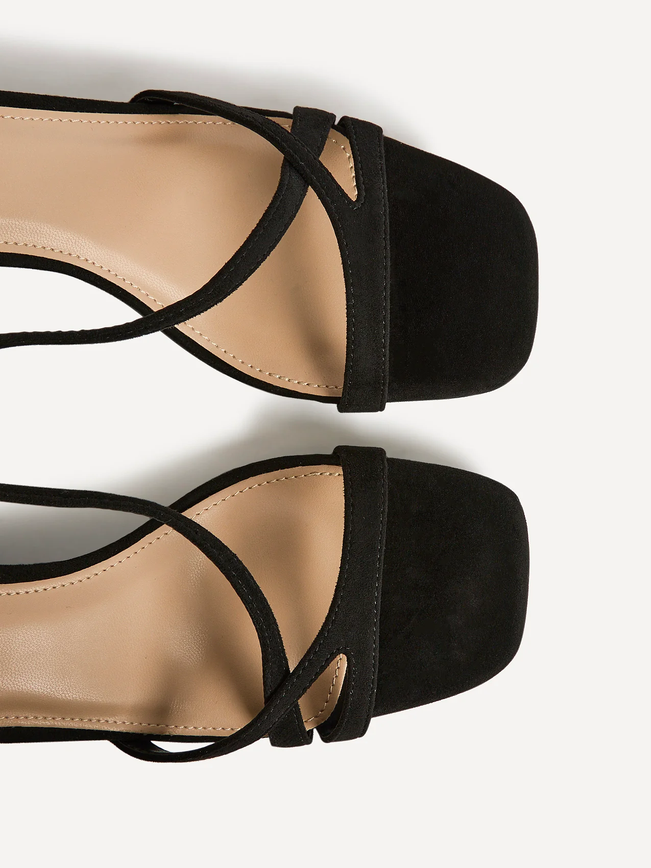 Oslo Black Faux Suede Heeled Sandals - Image 5