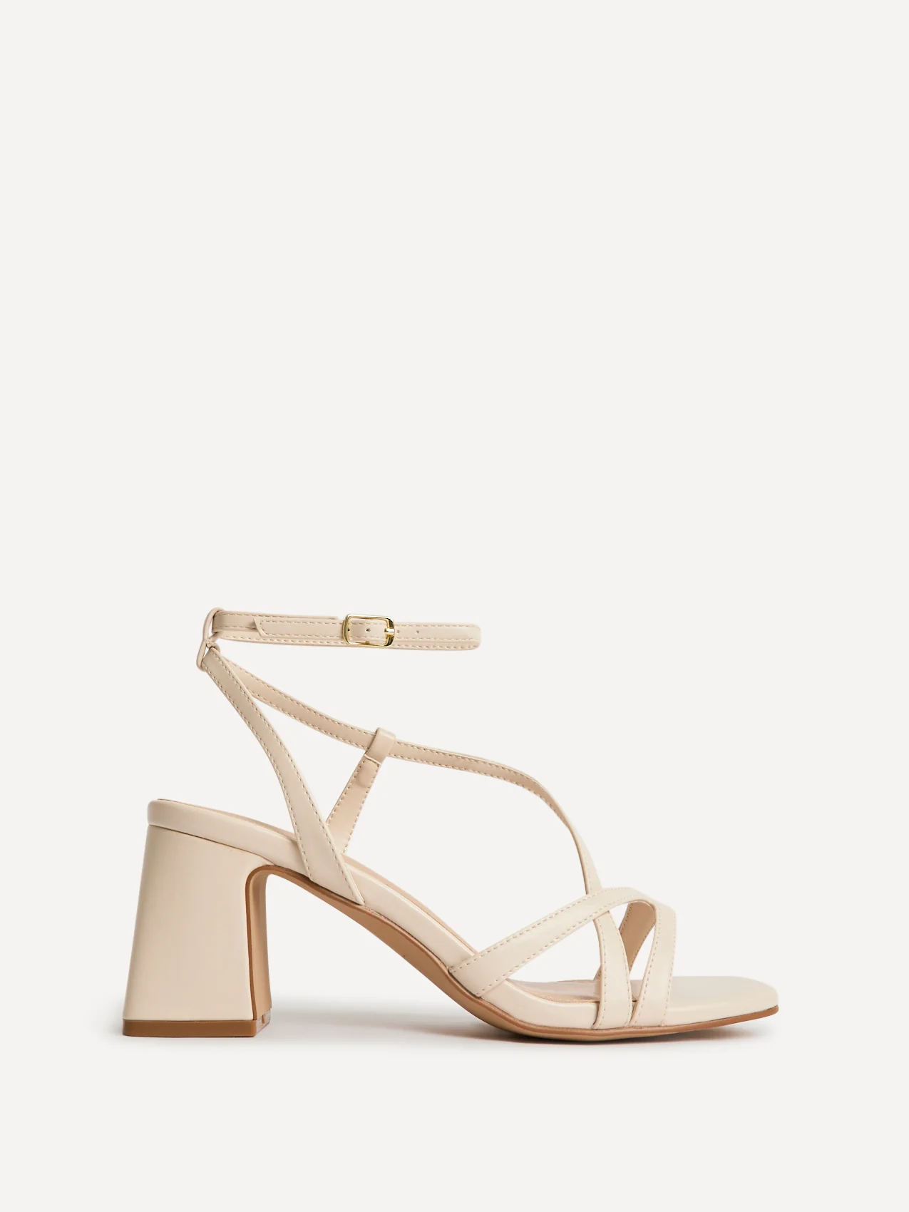 Oslo Nude Faux Leather Heeled Sandals - Image 2