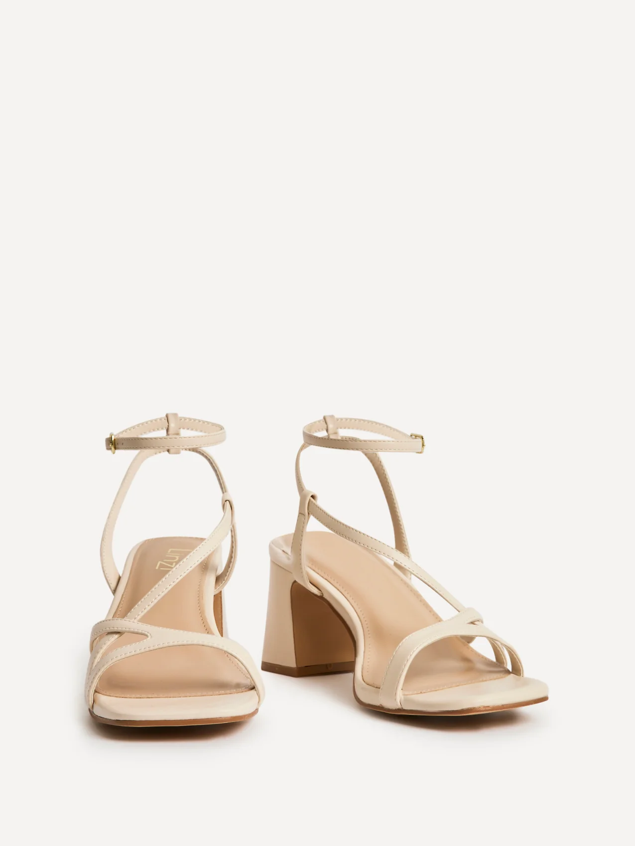 Oslo Nude Faux Leather Heeled Sandals - Image 3