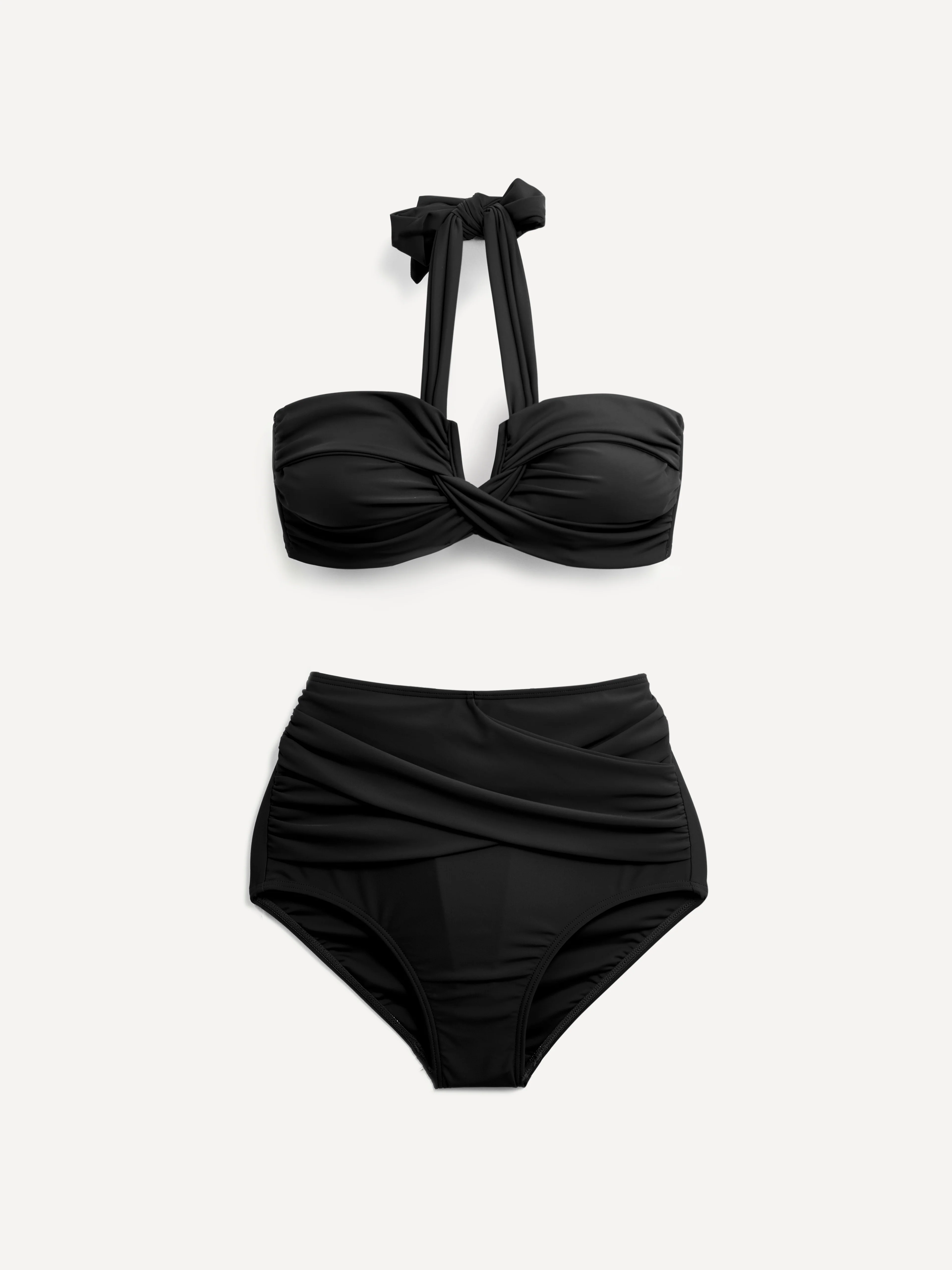 Palma Black Bandeau High Waisted Bikini - Image 2