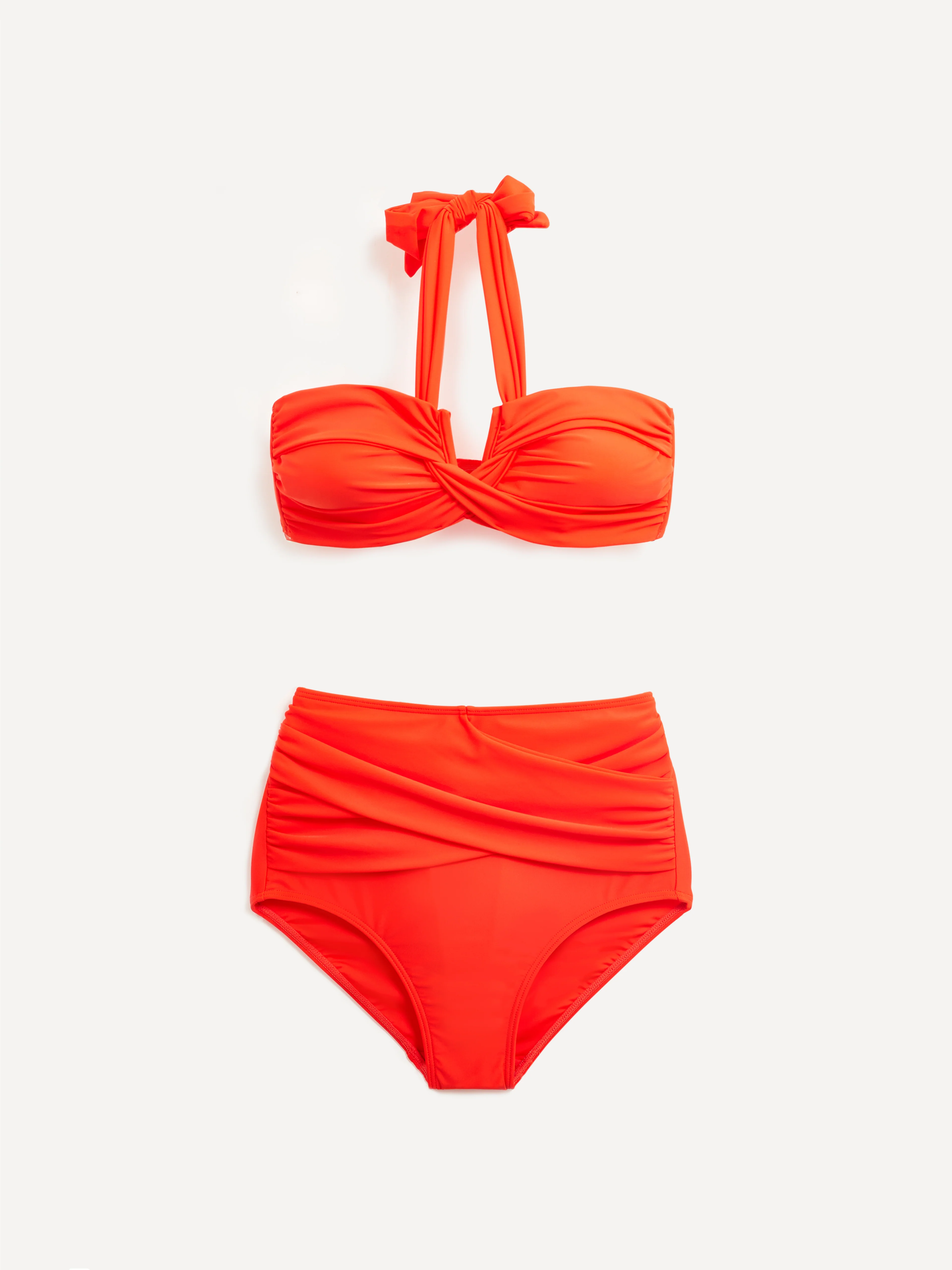 Palma Tangerine Bandeau High Waisted Bikini - Image 2