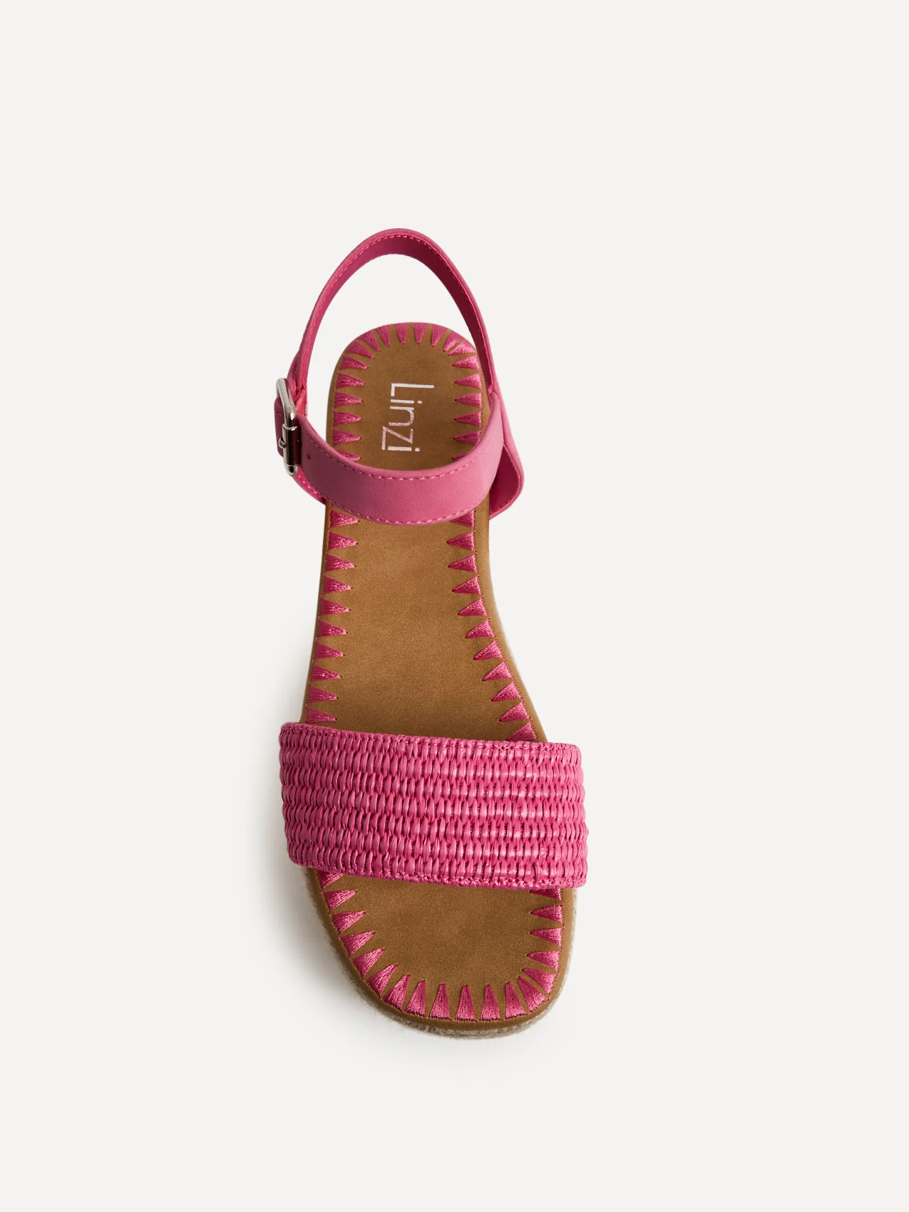 Panama Fuchsia Raffia Espadrille Flatform Sandals - Image 4