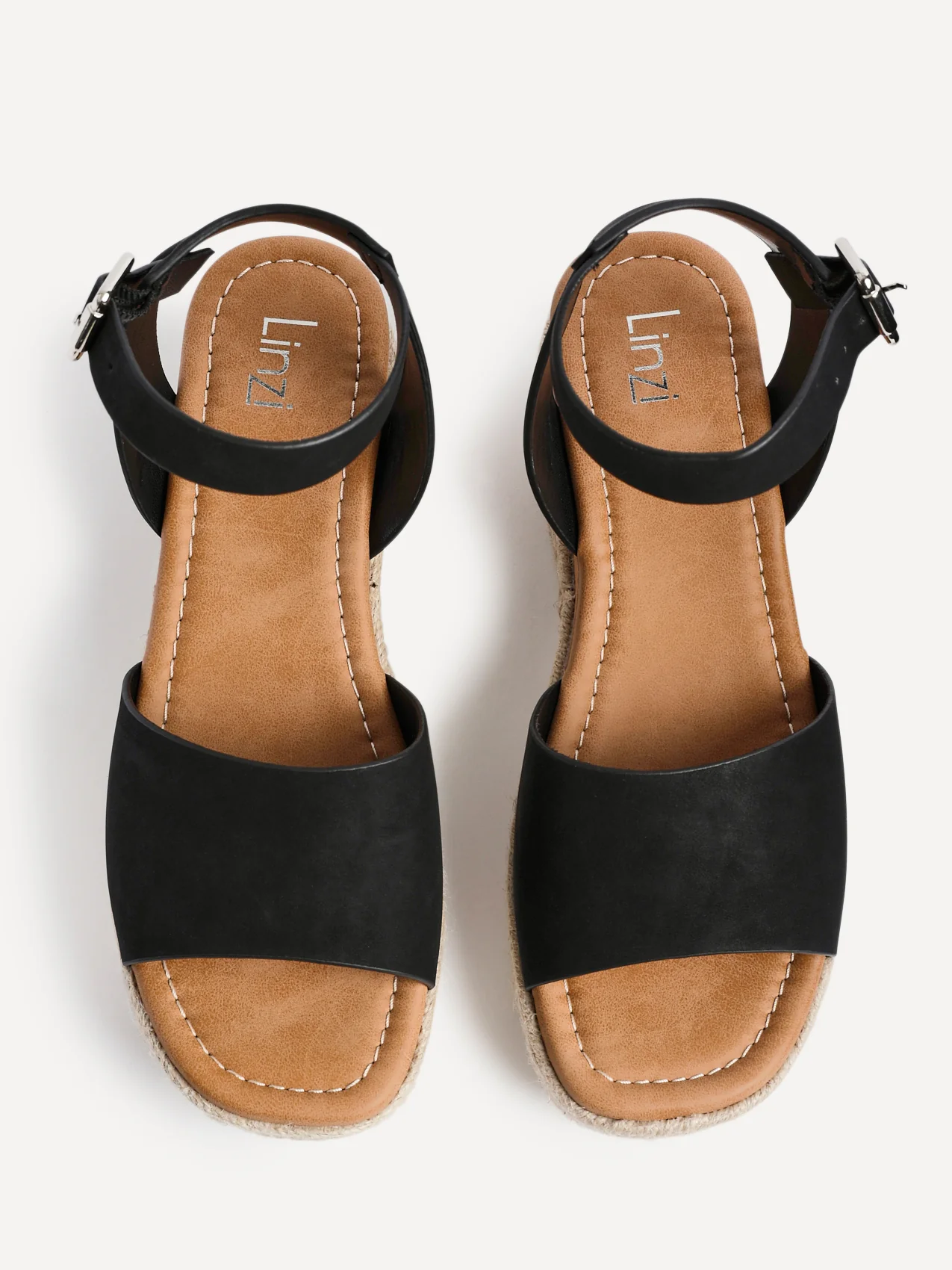 Paradise Black Espadrille Flatform Sandals - Image 4