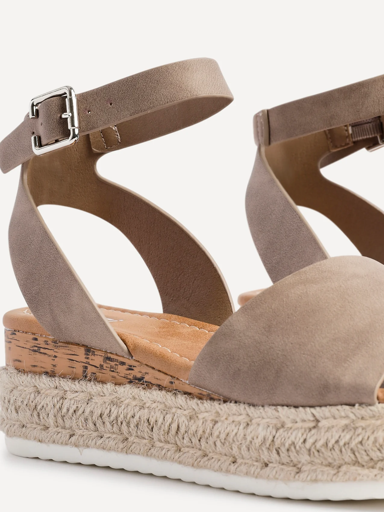 Paradise Taupe Espadrille Flatform Sandals - Image 4