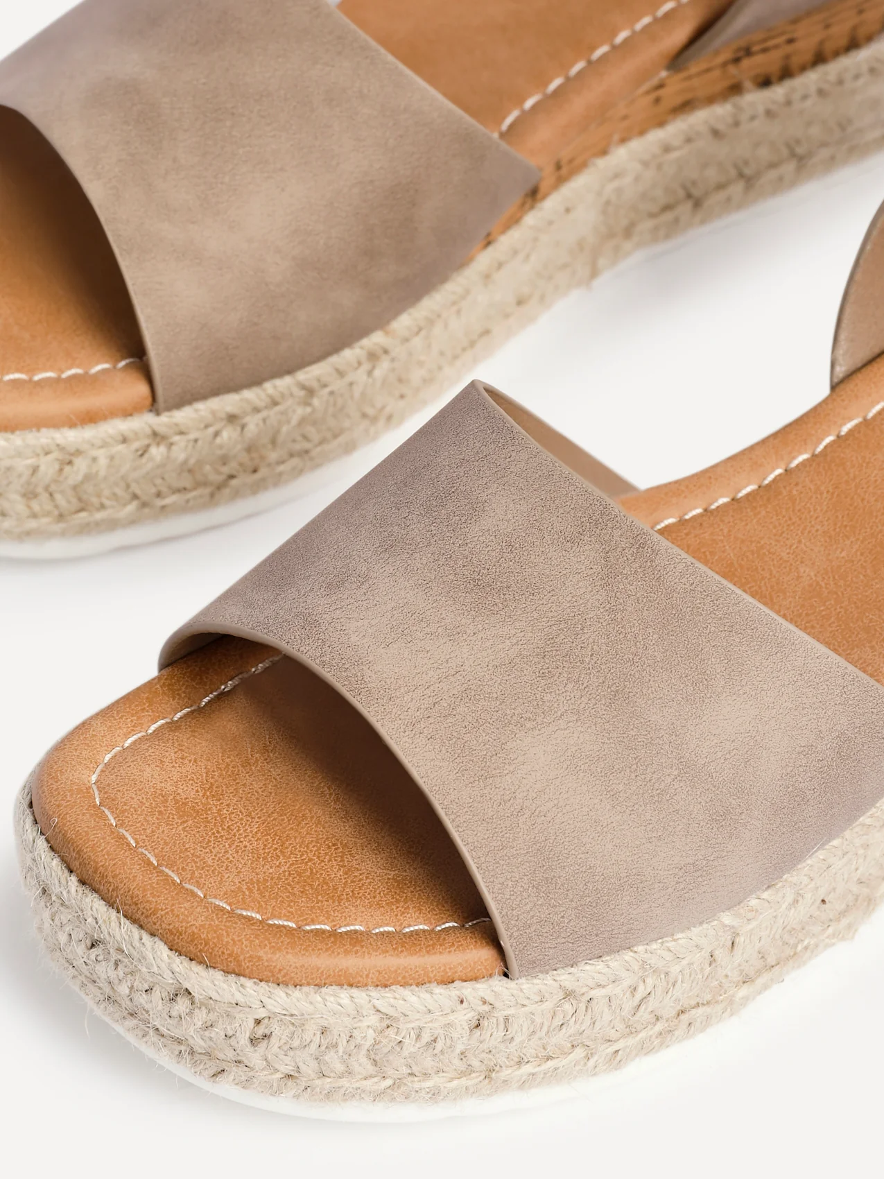 Paradise Taupe Espadrille Flatform Sandals - Image 5