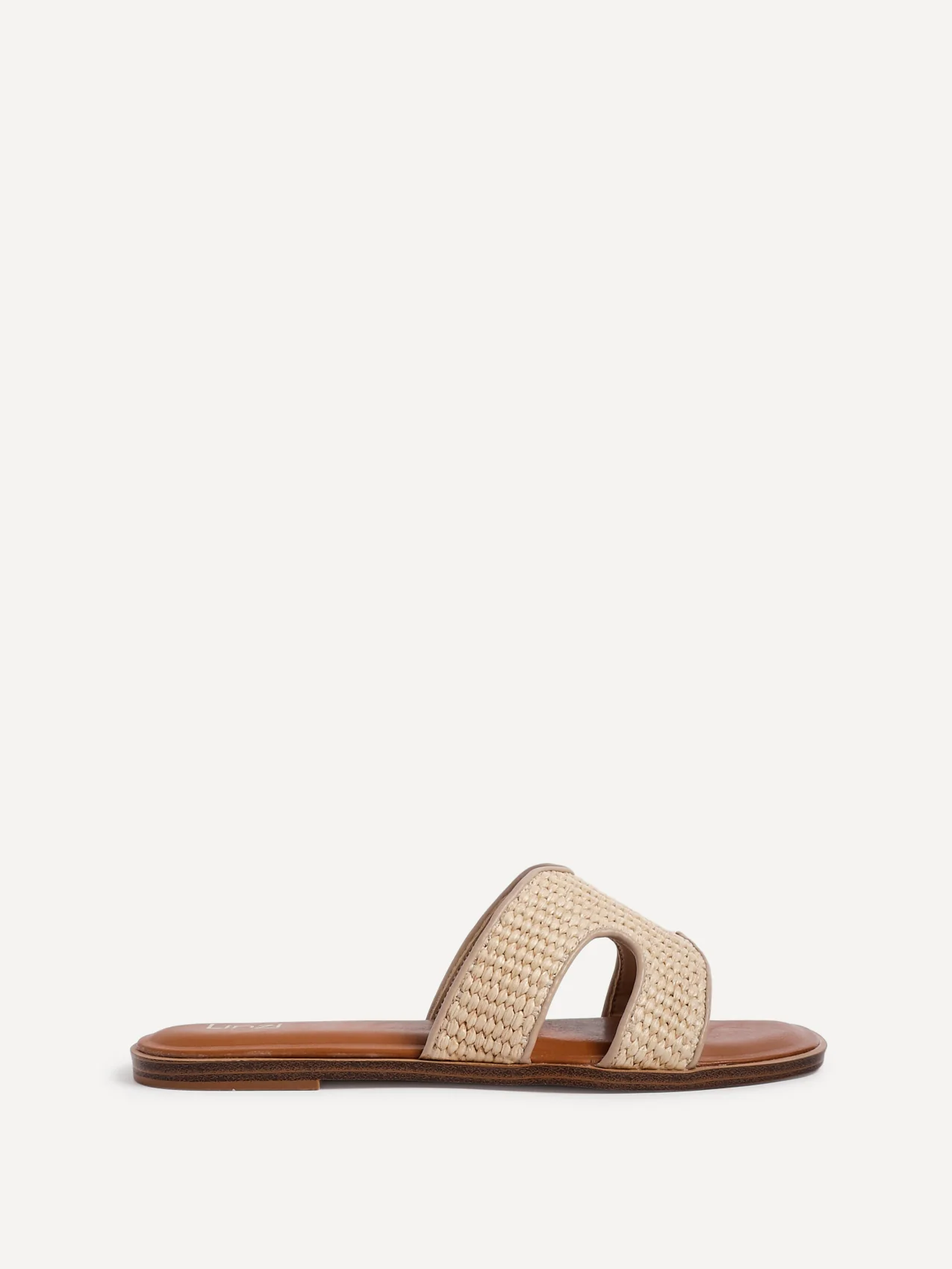 Petra Natural Raffia Link Flat Sandals - Image 2