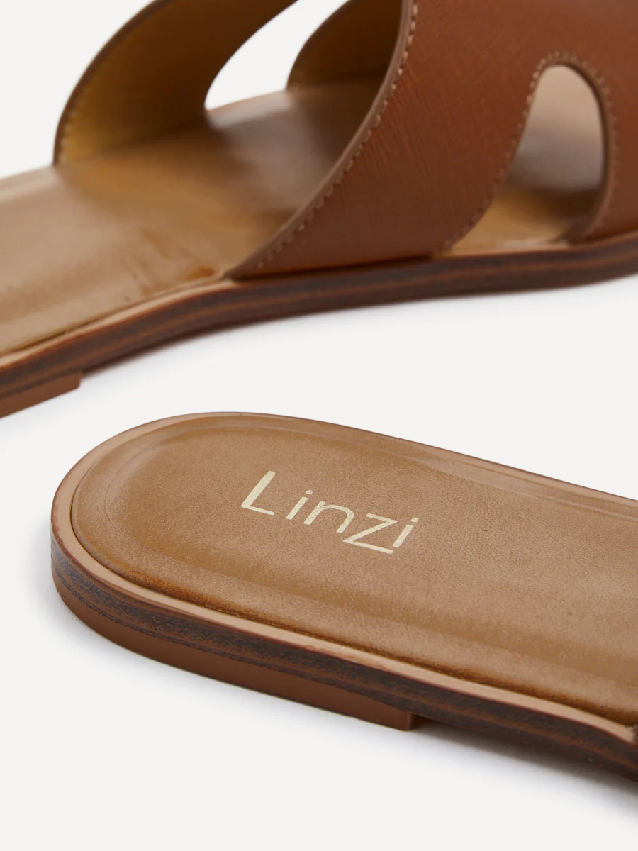 Petra Tan Link Flat Sandals - Image 5
