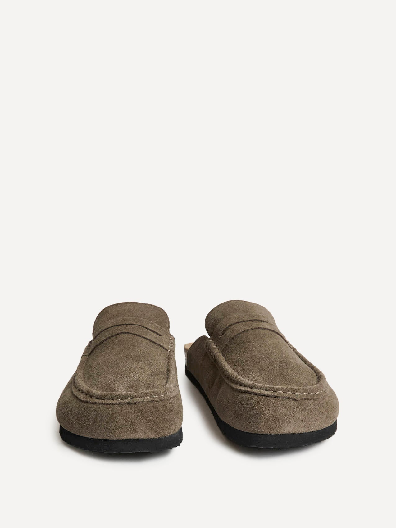 Poet Mocha Real Suede Leather Mule Loafers - Image 3