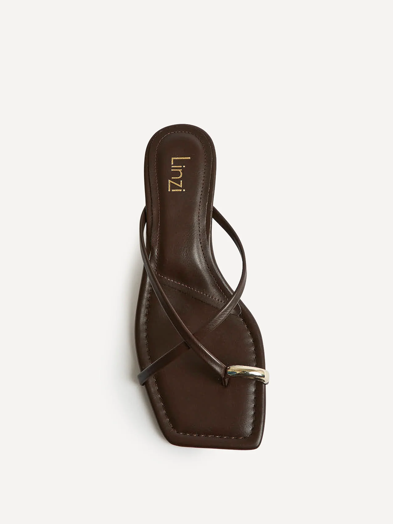 Polished Brown Faux Leather Mule Heels - Image 4