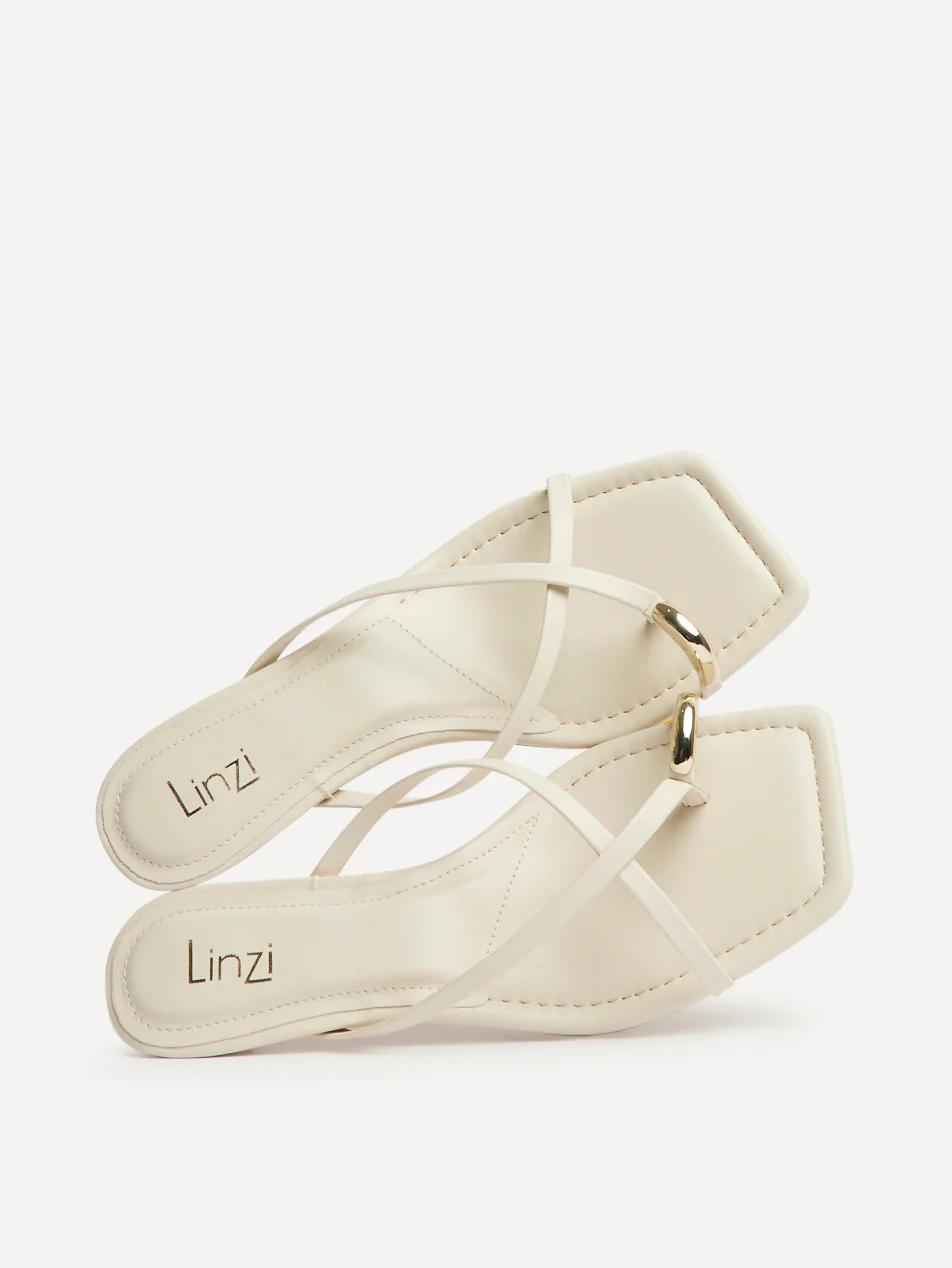 Polished White Faux Leather Mule Heels - Image 5