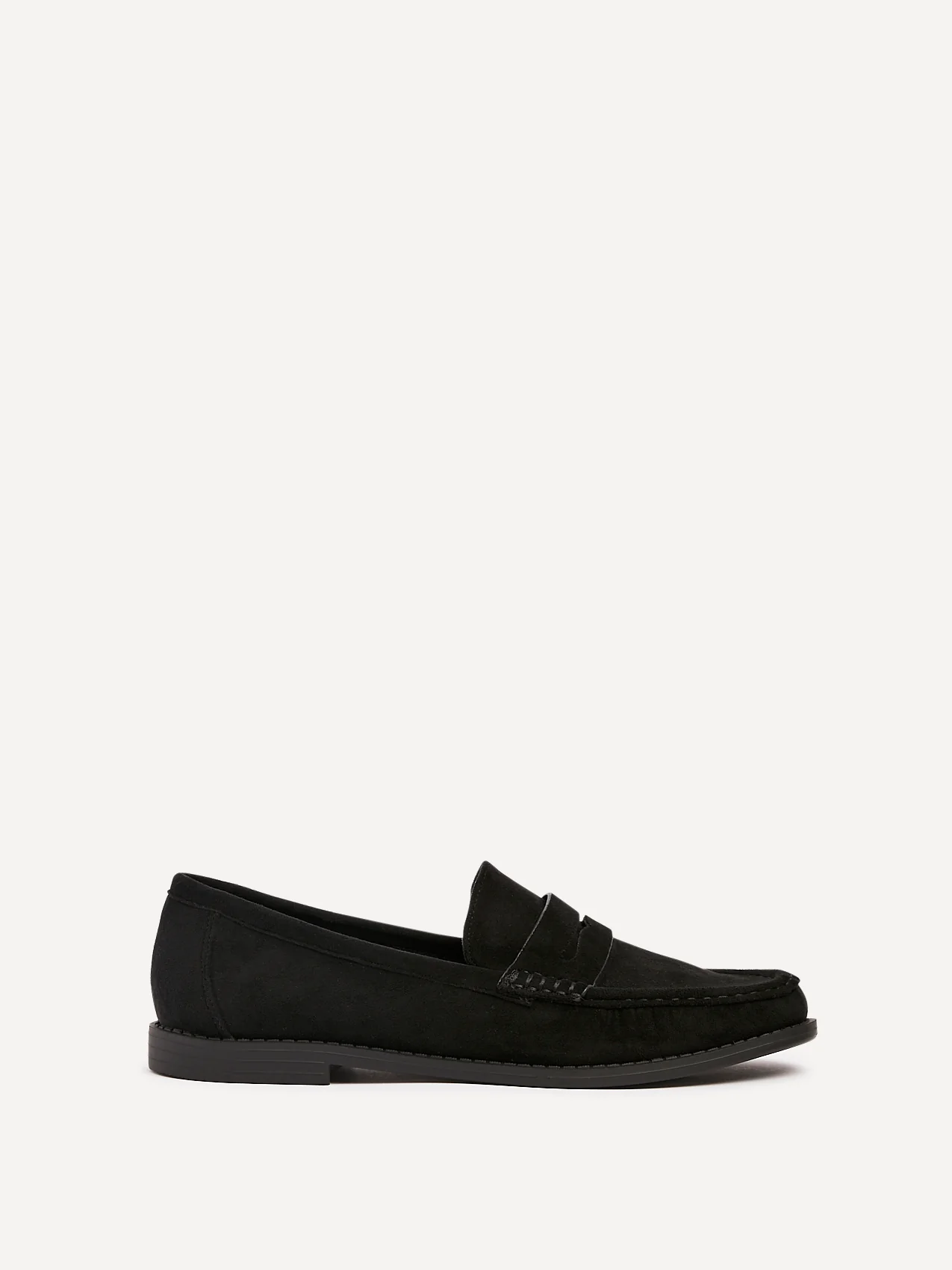 Precise Black Faux Suede Loafers - Image 2