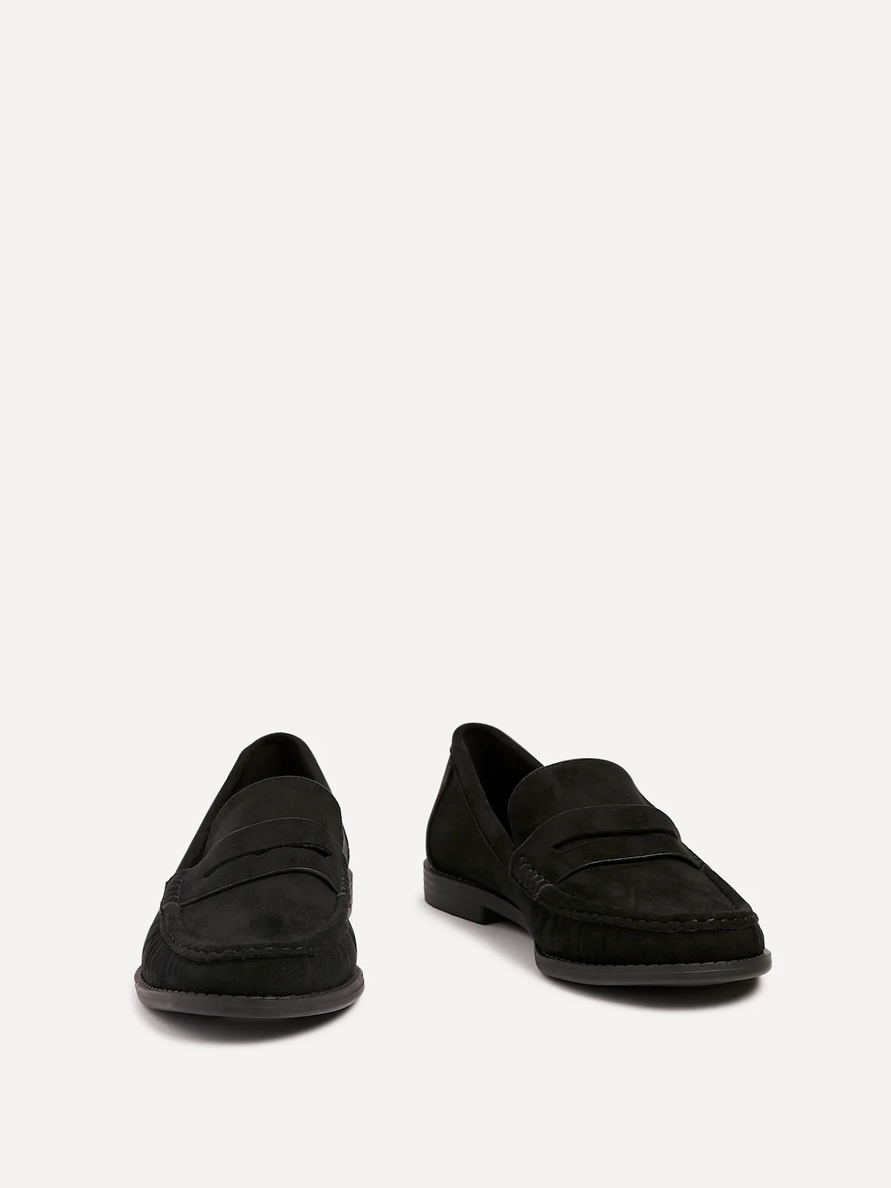 Precise Black Faux Suede Loafers - Image 3